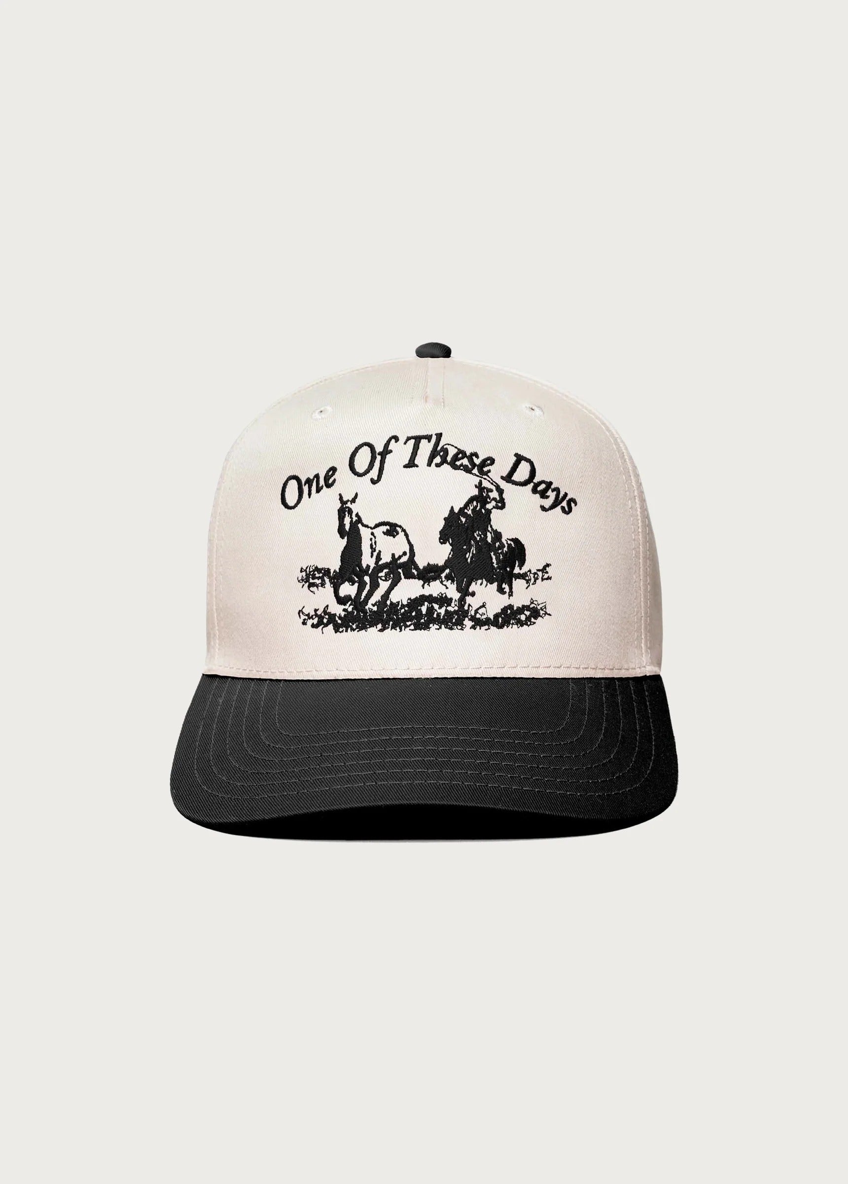 JUST FOR A MOMENT 5 PANEL HAT - BLACK/NATURAL