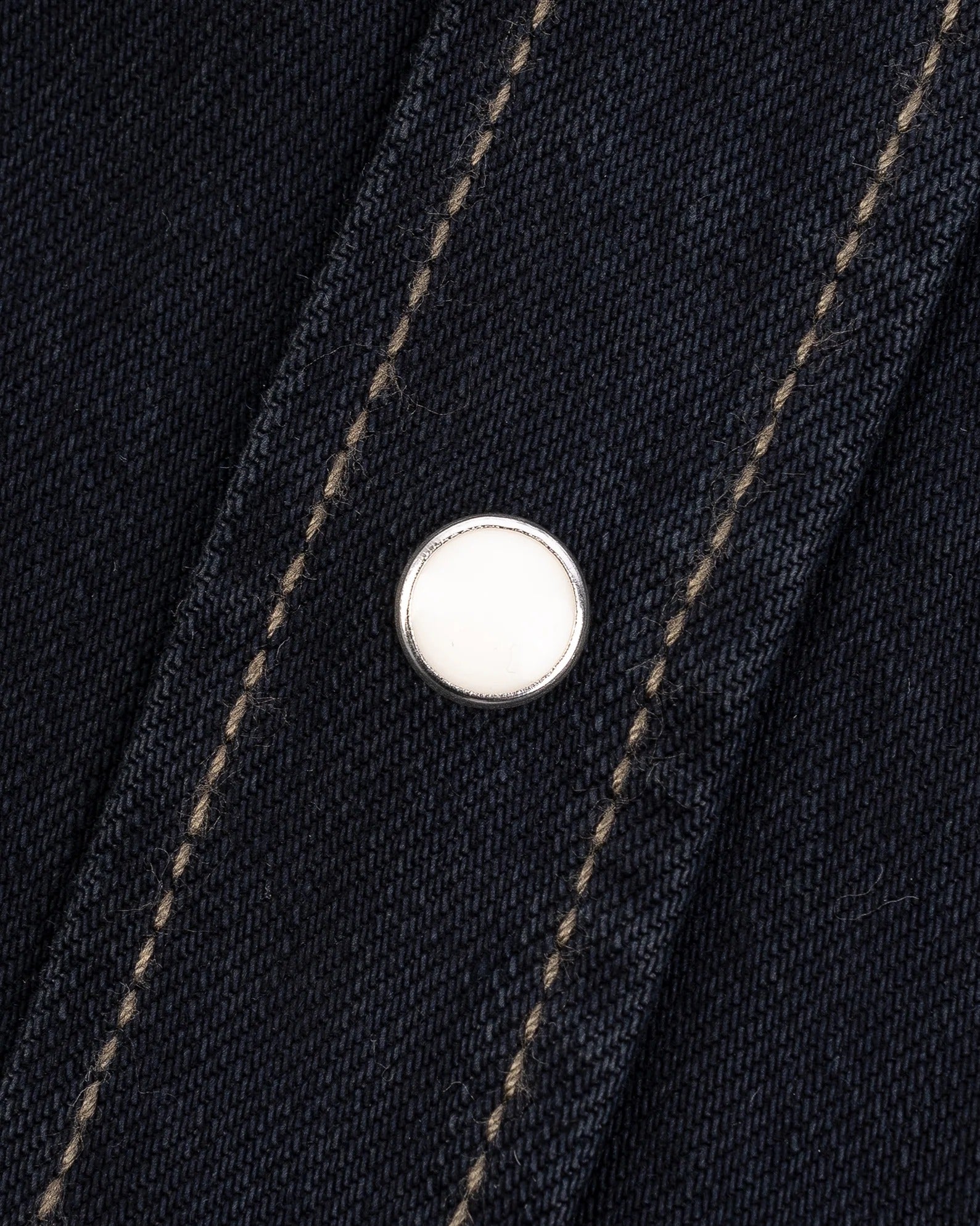 IHSH-326-OD 12OZ SELVEDGE DENIM WORK SHIRT WITH SNAPS - INDIGO OVERDYED BLACK