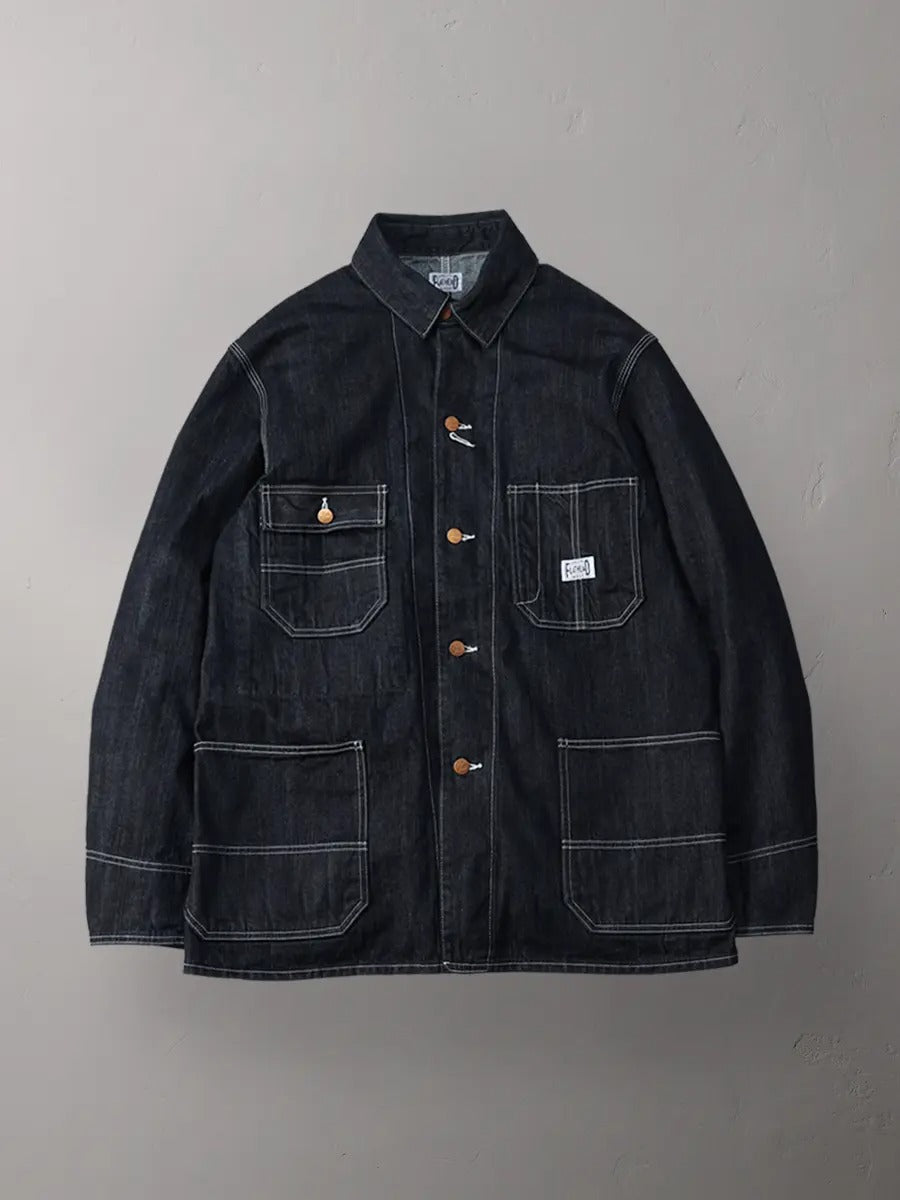 FN-OJ-DC002 JACKET - 10oz DENIM COVERALL - INDIGO
