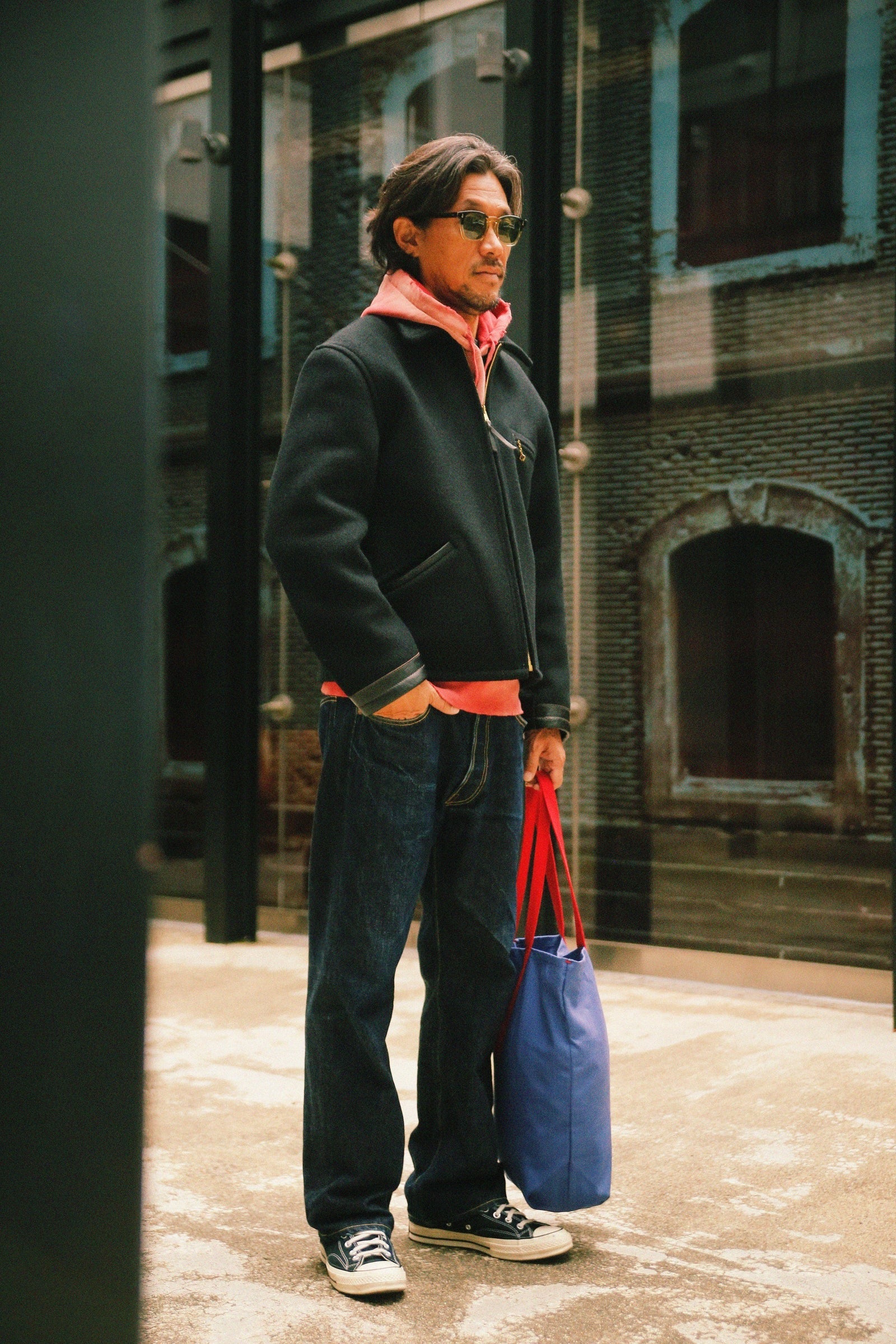 MJ25111 WOOL FIELD SPORTS JACKET - BLACK