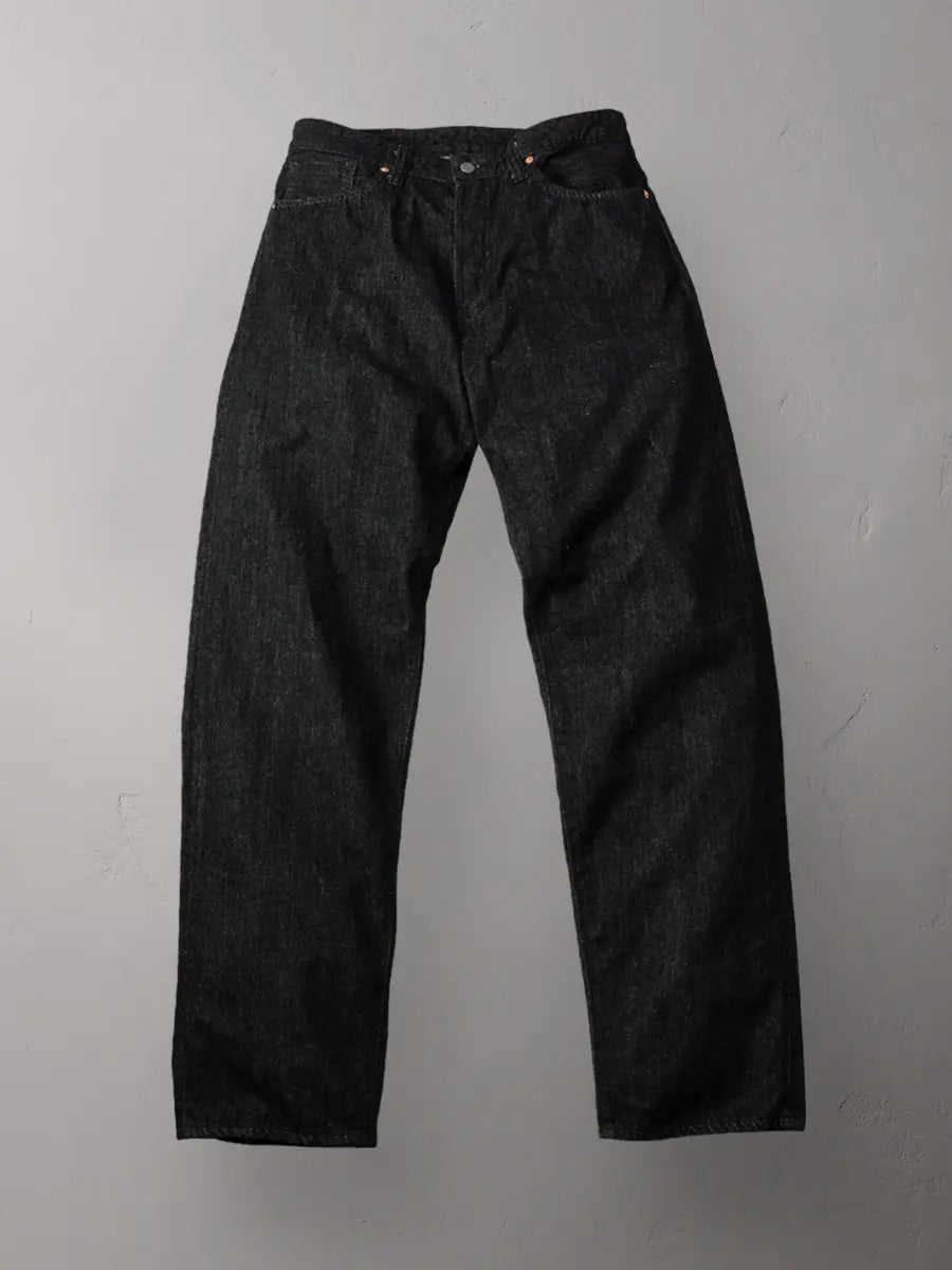 FN-PA-DB004 PANTS - BLACK DENIM WIDE TAPERED - BLACK