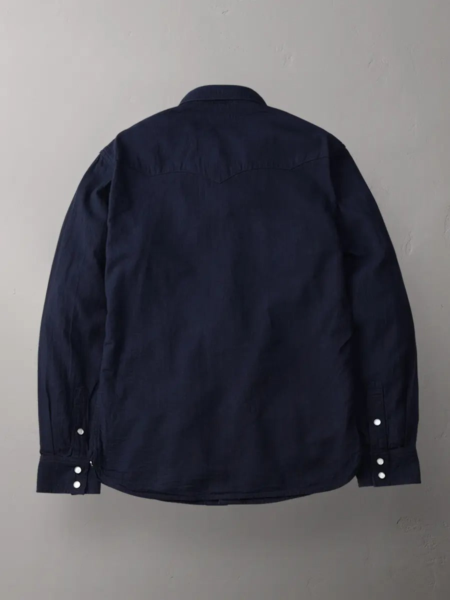 FN-SCW-002L INDIGO DOBBY WESTERN SHIRT - INDIGO