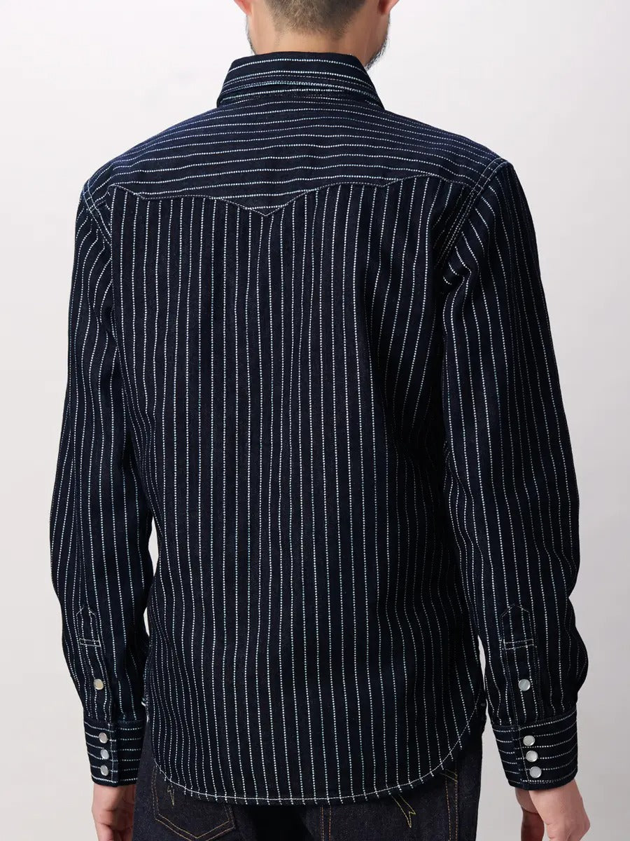 FN-SDW-701L 10ozDENIM WABASH WESTERN SHIRT - INDIGO