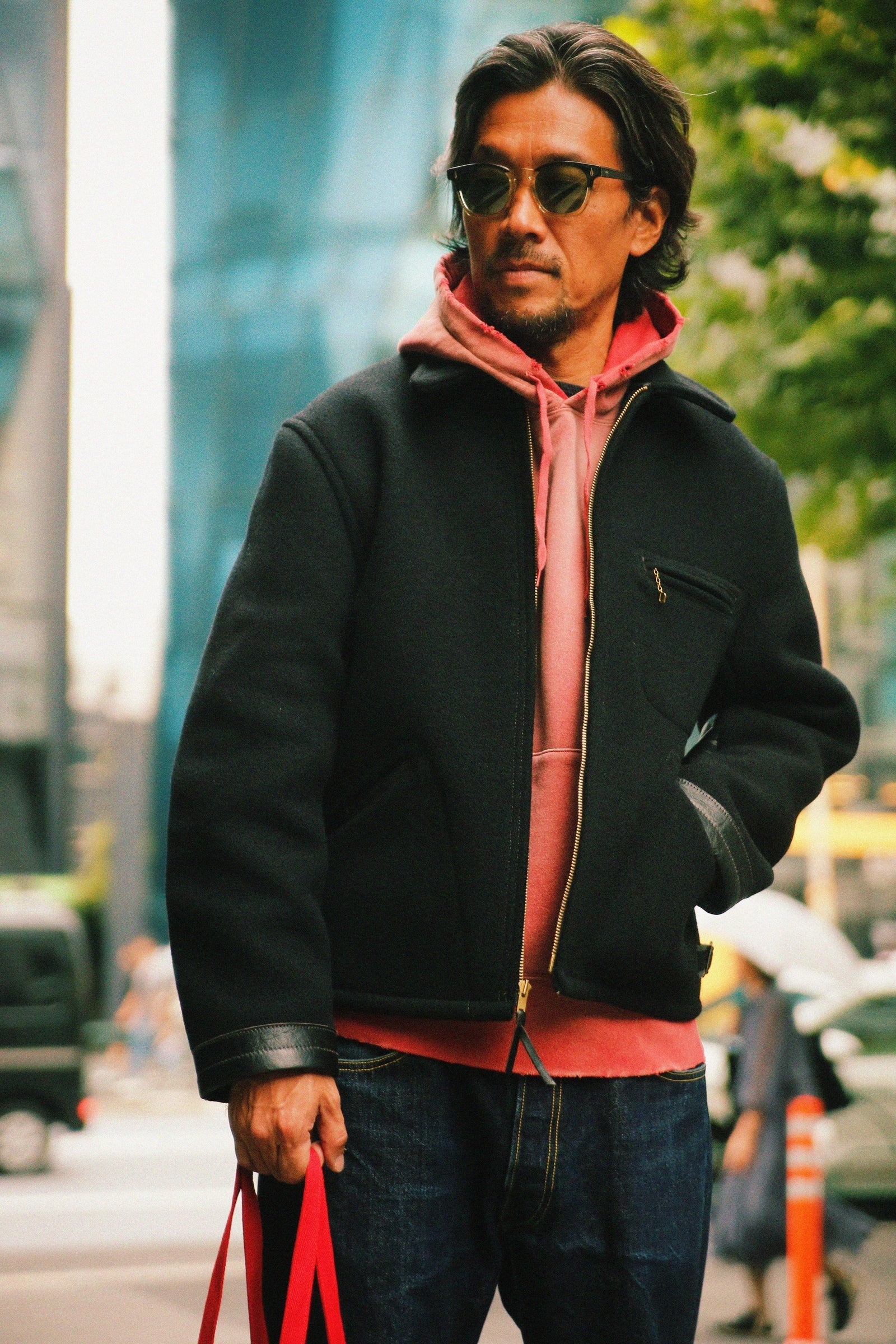 MJ25111 WOOL FIELD SPORTS JACKET - BLACK