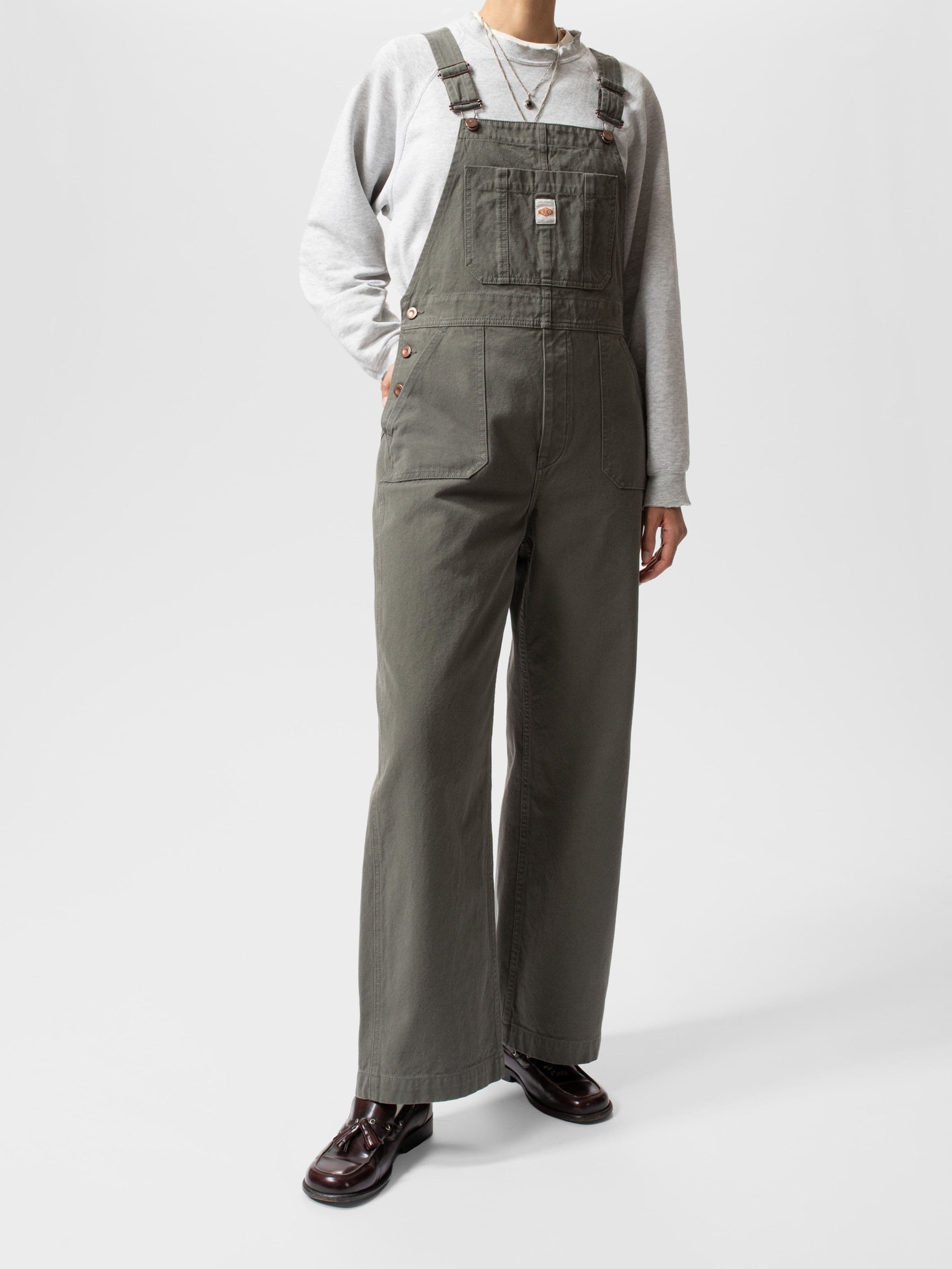Klara Duck Canvas Dungarees - Green
