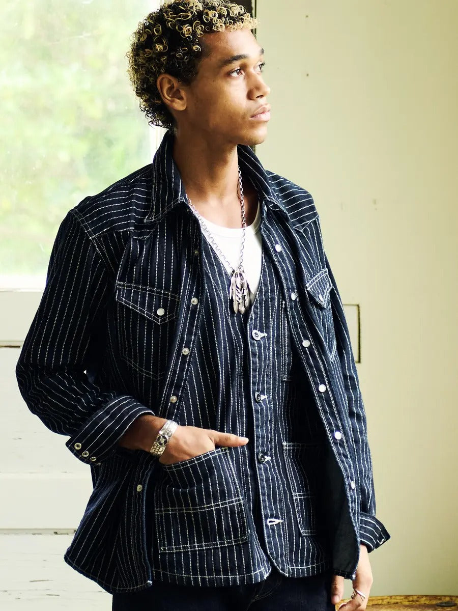 FN-MVD-702 VEST 10oz DENIM WABASH WORK - INDIGO