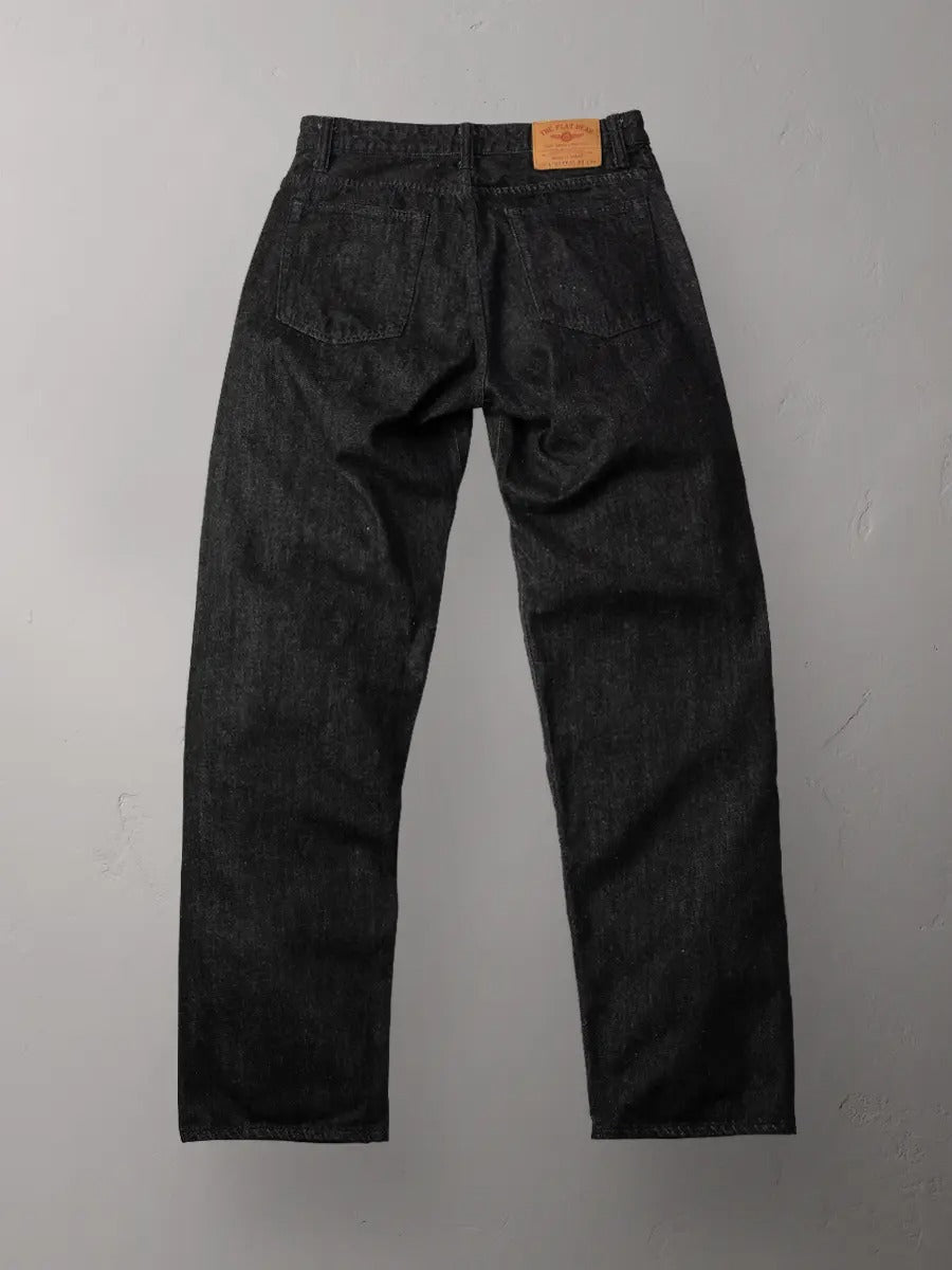 FN-PA-DB004 PANTS - BLACK DENIM WIDE TAPERED - BLACK