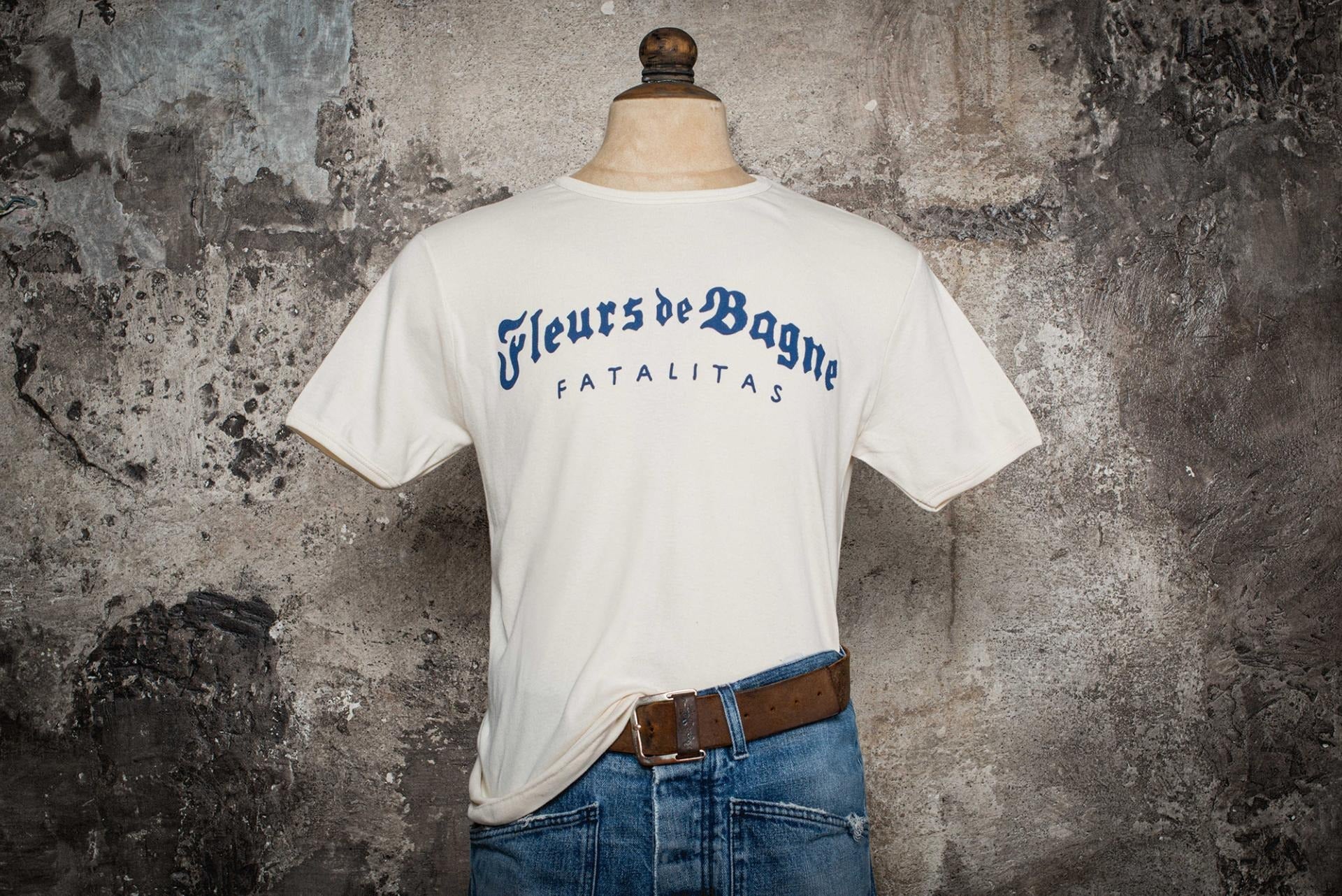 LE TRICOT FLEURS DE BAGNE - FATALITAS - ECRU/BLUE PRINT