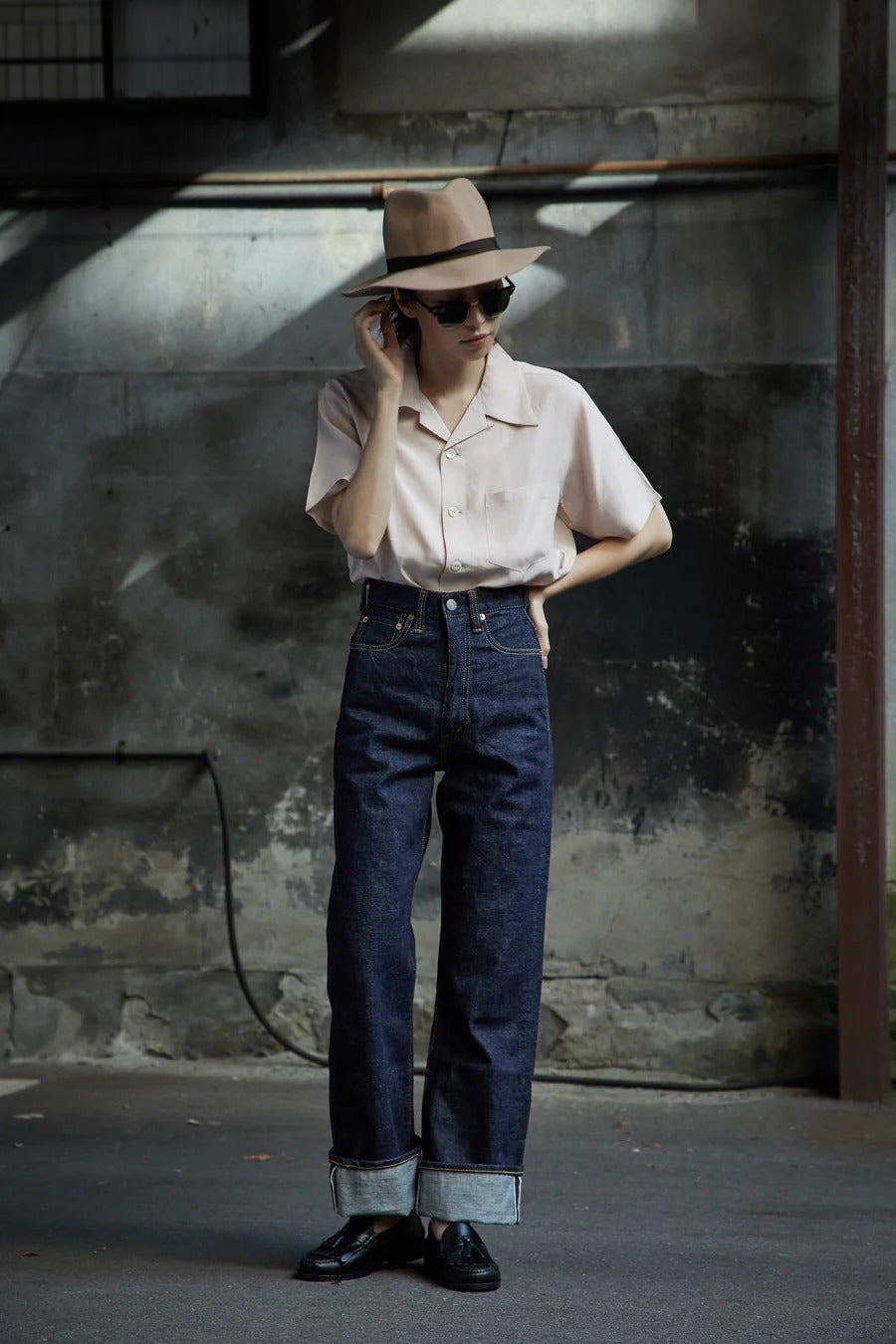 0107-21 Womens Wide Straight Monroe Denim - INDIGO