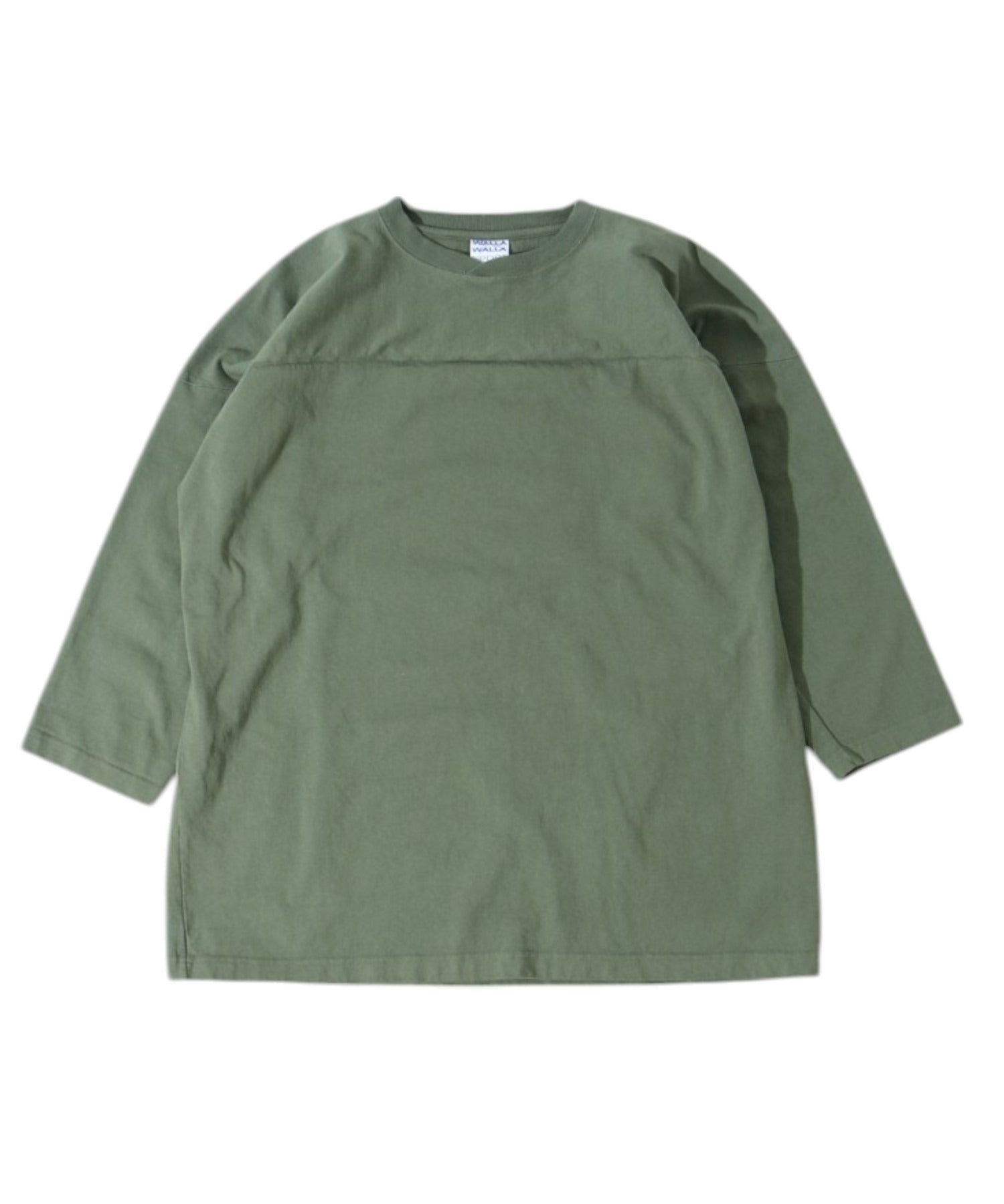 9oZ 3/4 FOOTBALL TEE - OLD GREEN