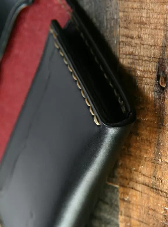 FN-C4C4-3 CORDOVAN CARD CASE - BLACK