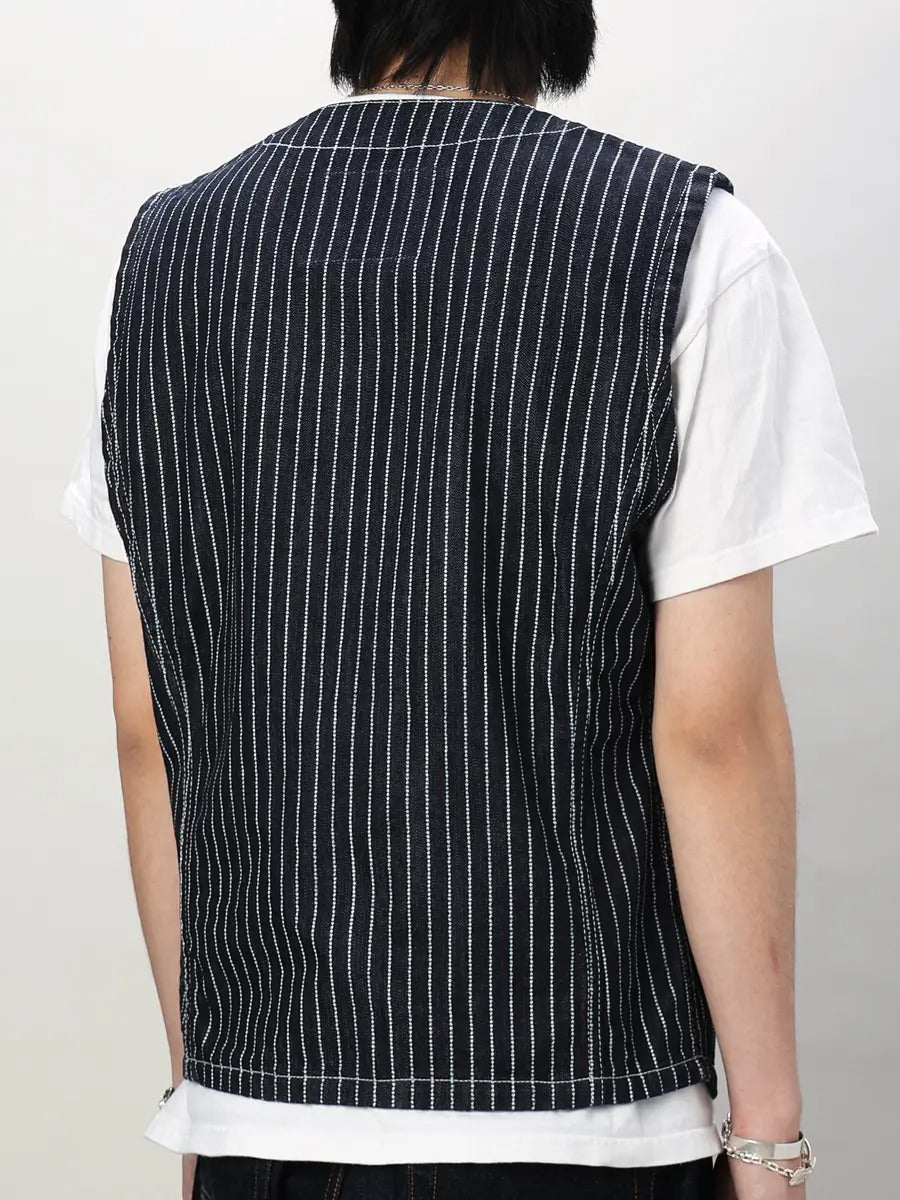 FN-MVD-702 VEST 10oz DENIM WABASH WORK - INDIGO