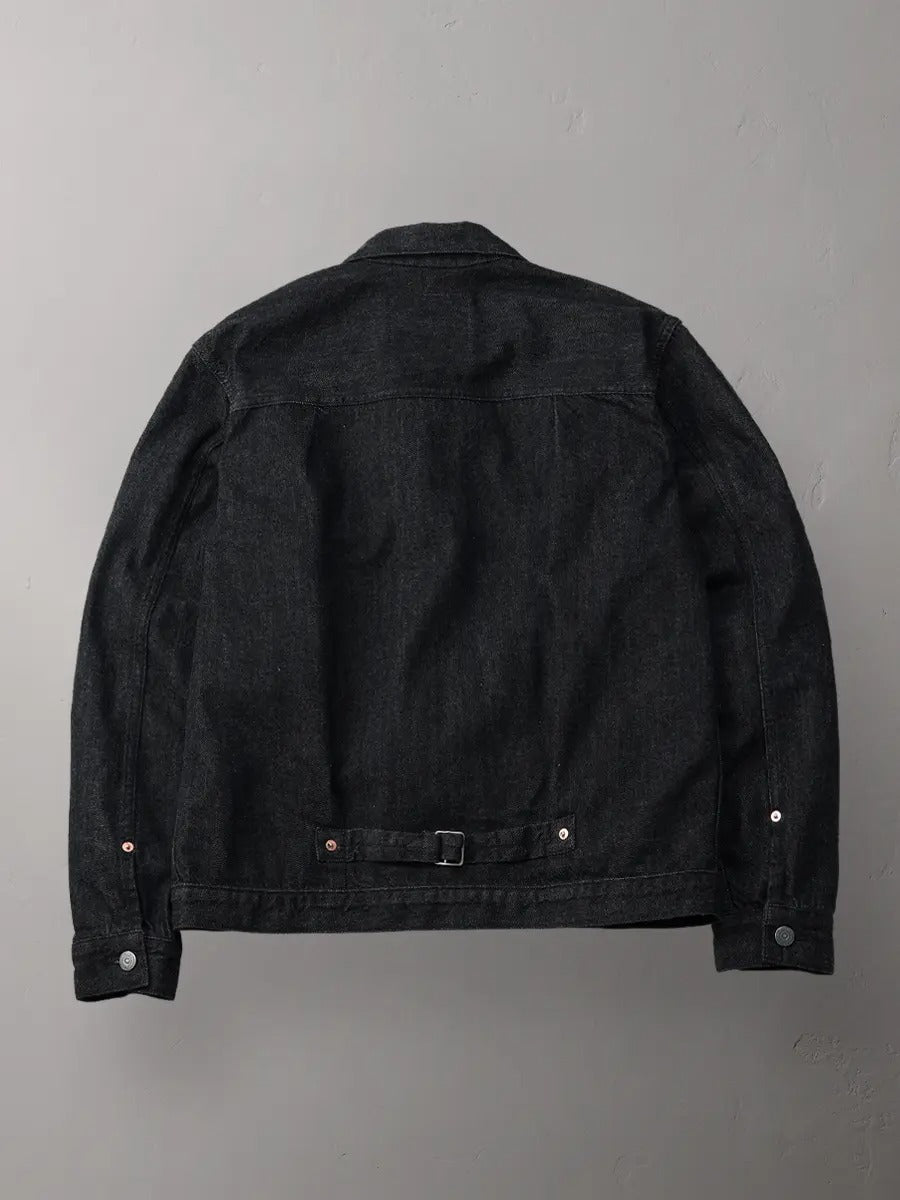 FN-OJ-DB001 JACKET 12.5oz BLACK DENIM 40's - BLACK
