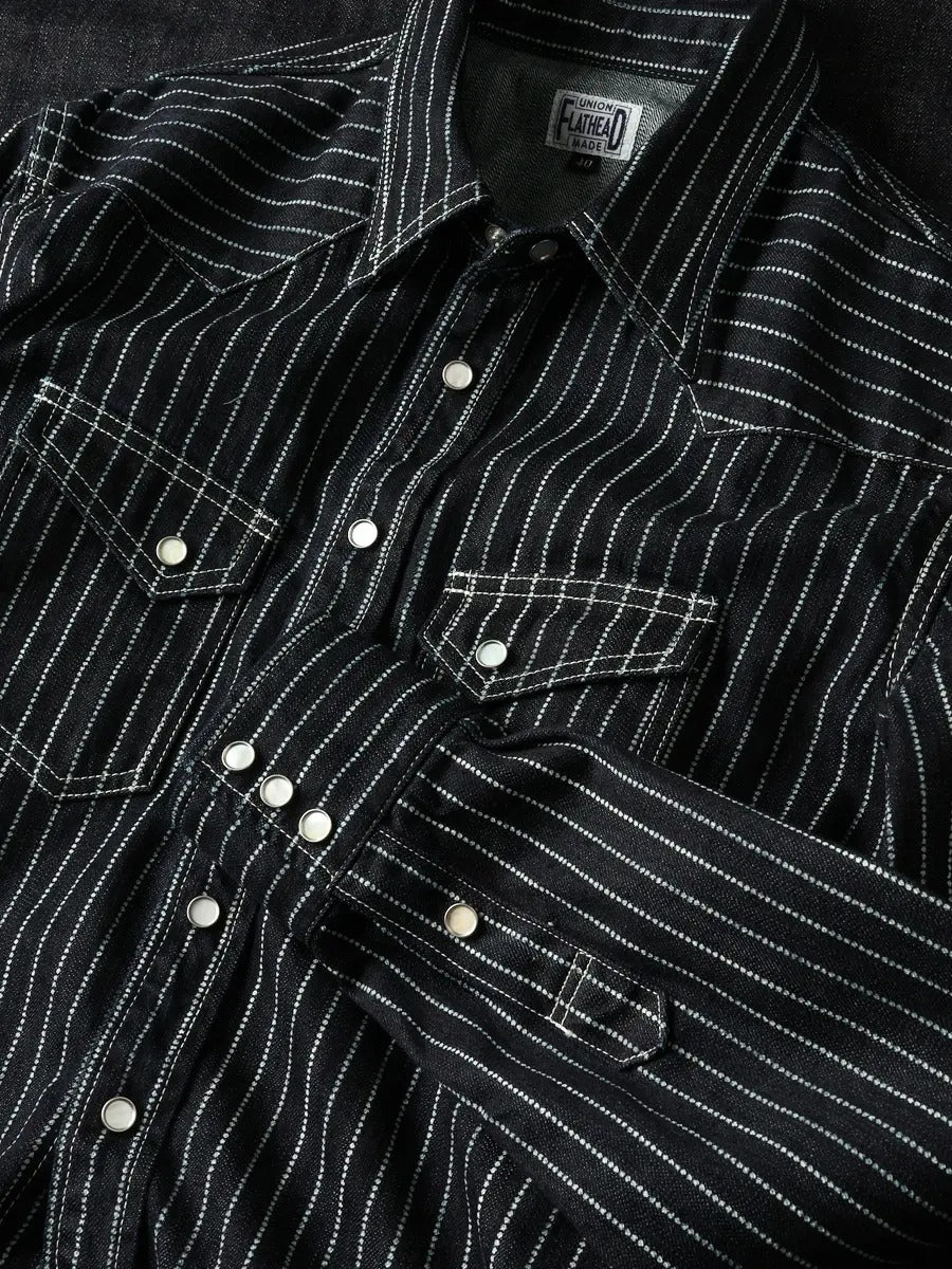 FN-SDW-701L 10ozDENIM WABASH WESTERN SHIRT - INDIGO