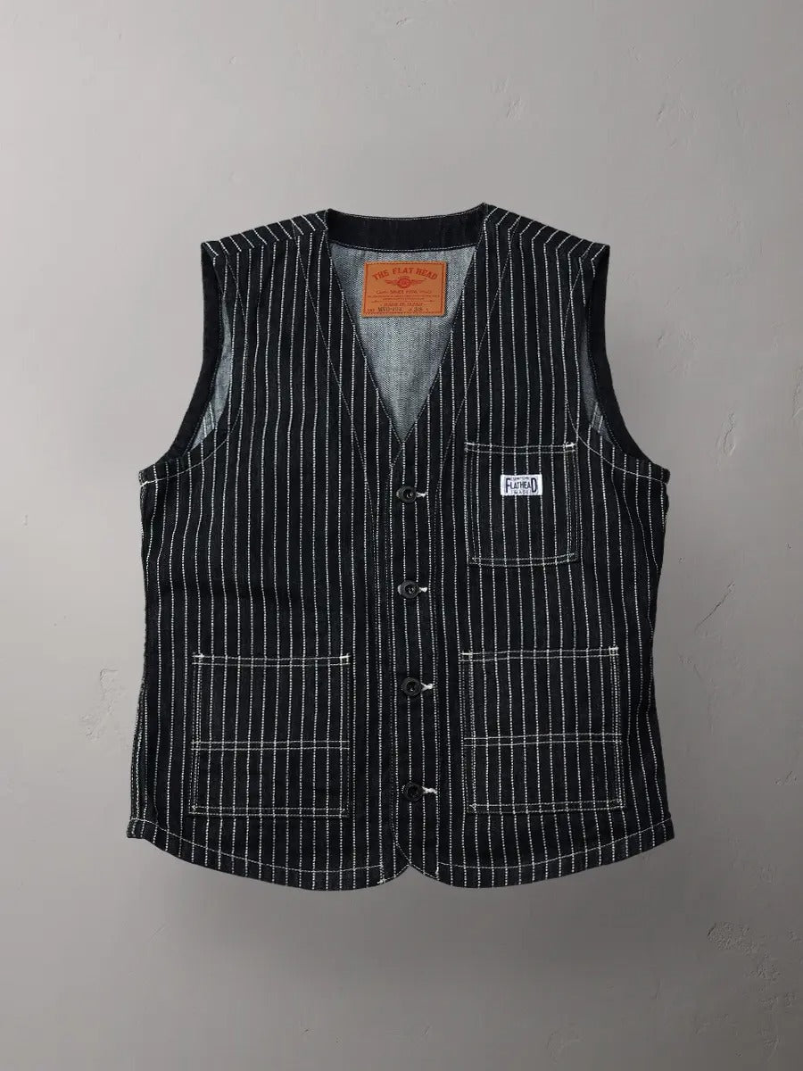FN-MVD-702 VEST 10oz DENIM WABASH WORK - INDIGO