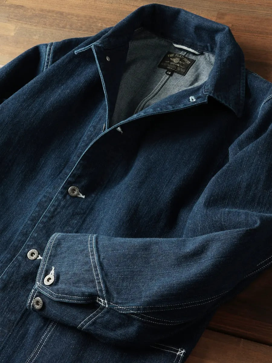 FN-OJ-DC201F 12.5oz DENIM JACKET - COVERALL FADE - INDIGO