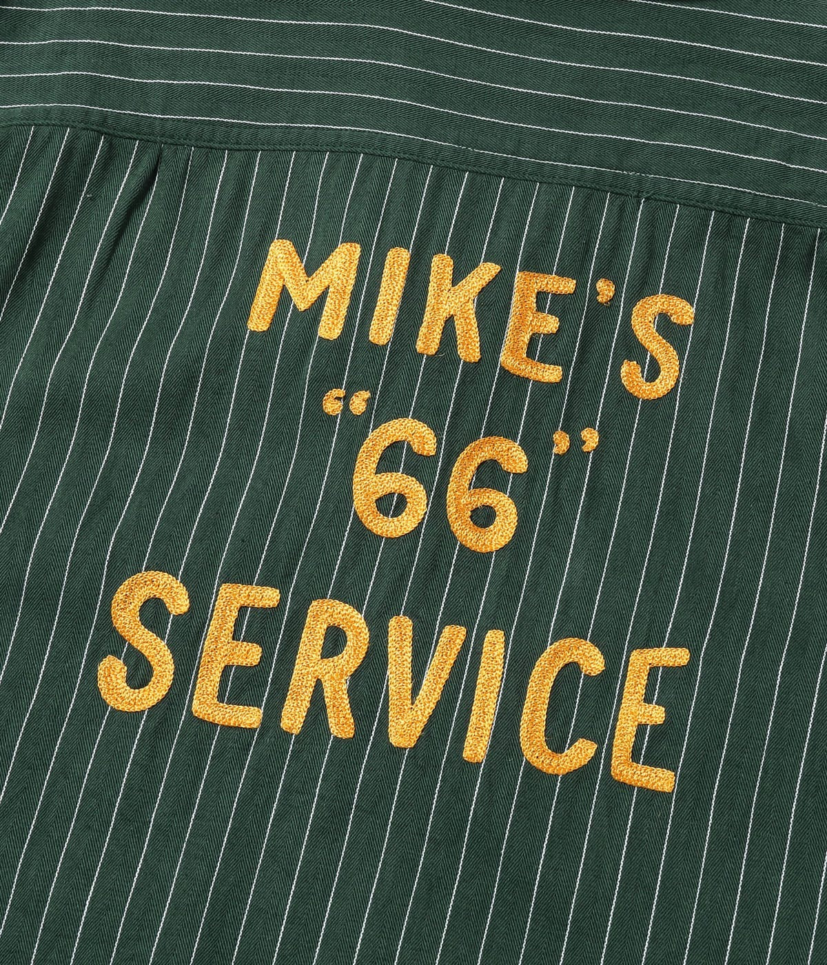 SC39528 COKE STRIPE WORK SHIRT WITH CHAIN EMBROIDERED - GREEN