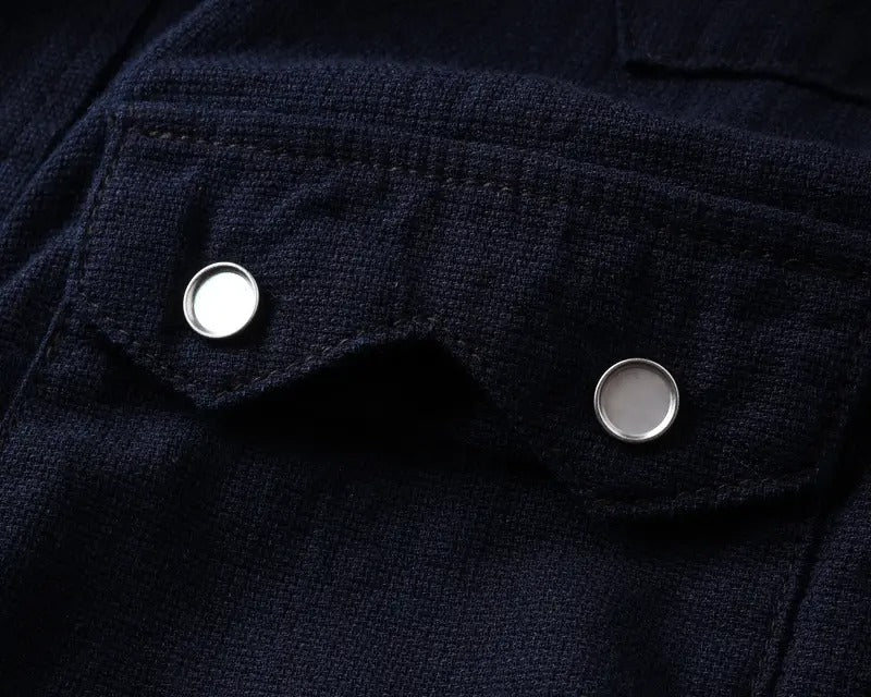FN-SCW-002L INDIGO DOBBY WESTERN SHIRT - INDIGO