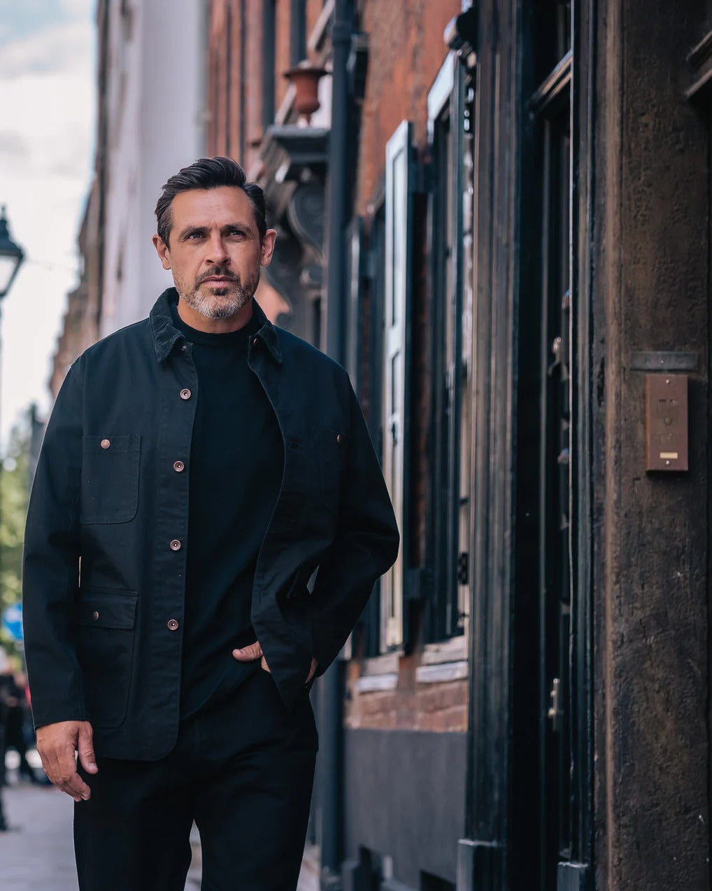 IHJ-148-BLK 10OZ KURASHIKIZOME® ORGANIC COTTON DUCK CHORE JACKET - BLACK