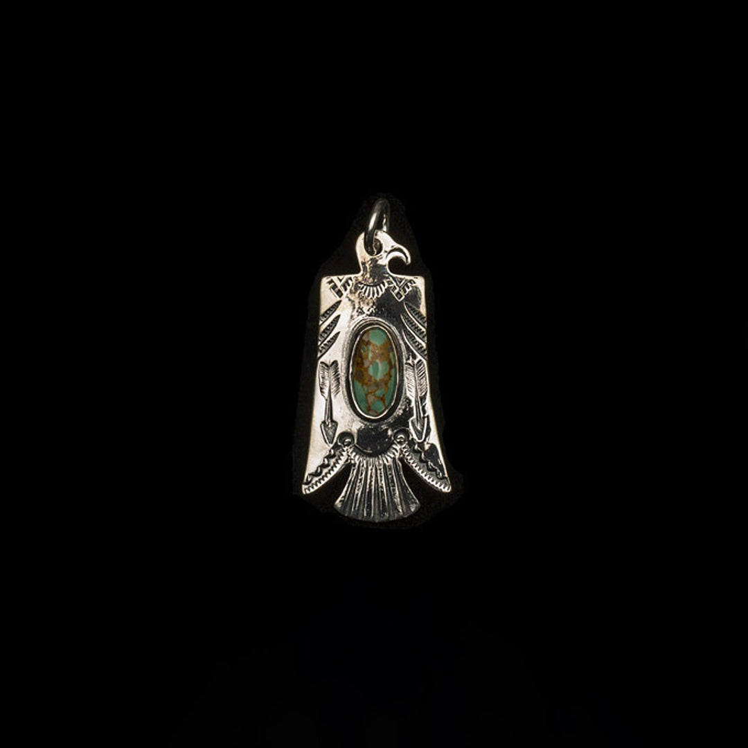 NL-0110 RESTING THUNDERBIRD PENDANT (ARROW, TURQUOISE)
