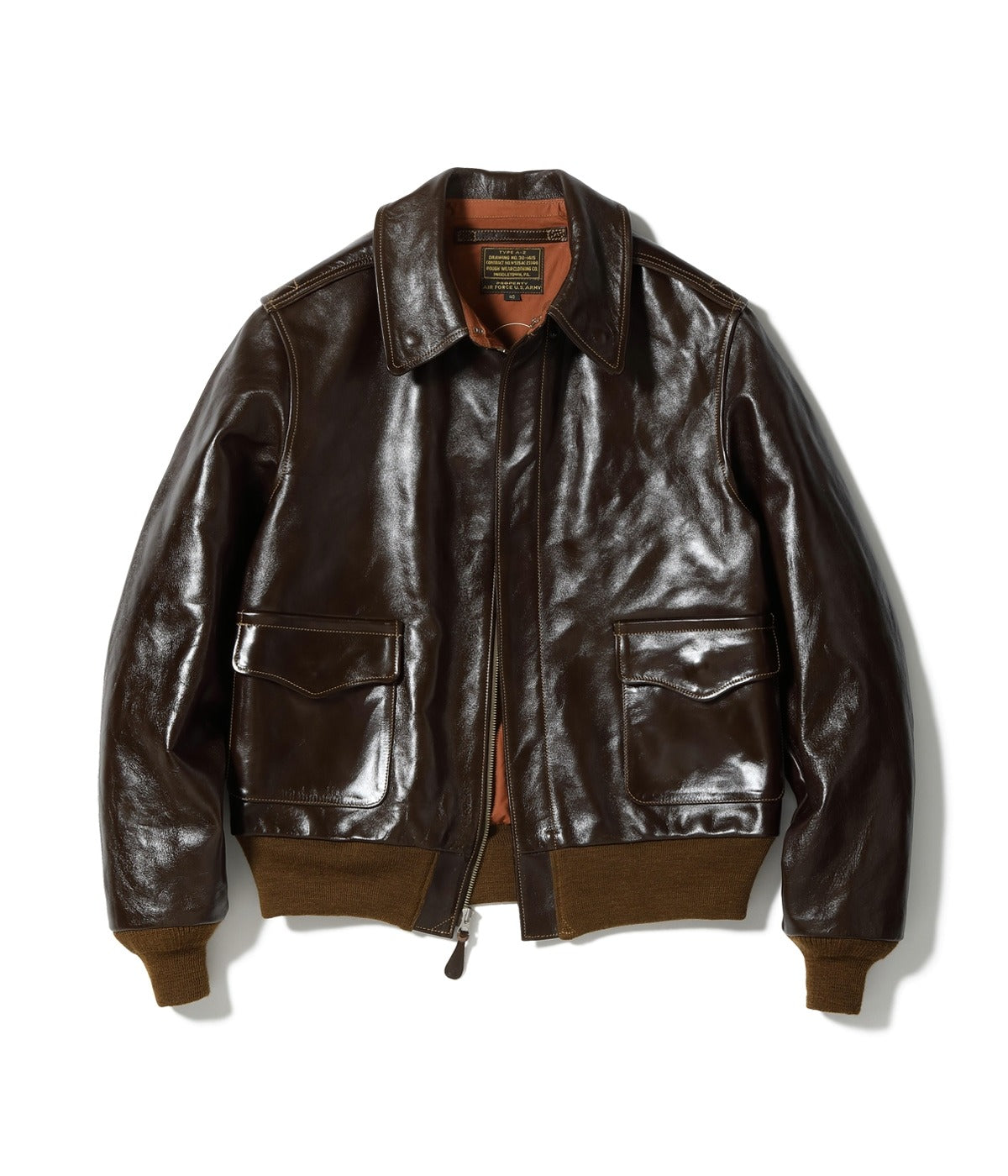BR80593 Type A-2 “CONTRACT No. W535 AC-23380 ROUGH WEAR CLOTHING CO.” - SEAL BROWN