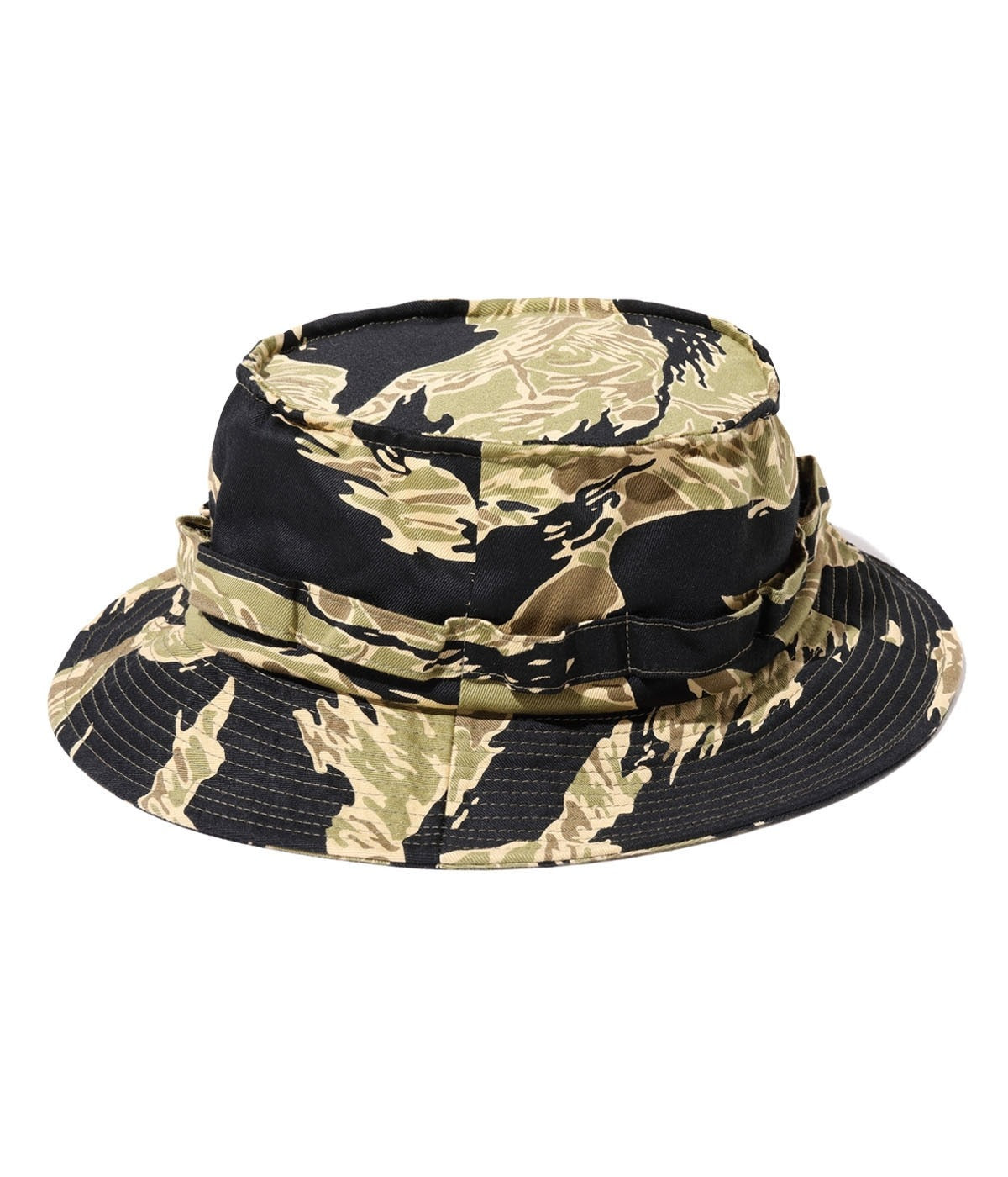BR02791 GOLD TIGER CAMOUFLAGE BONNIE HAT - BLACK