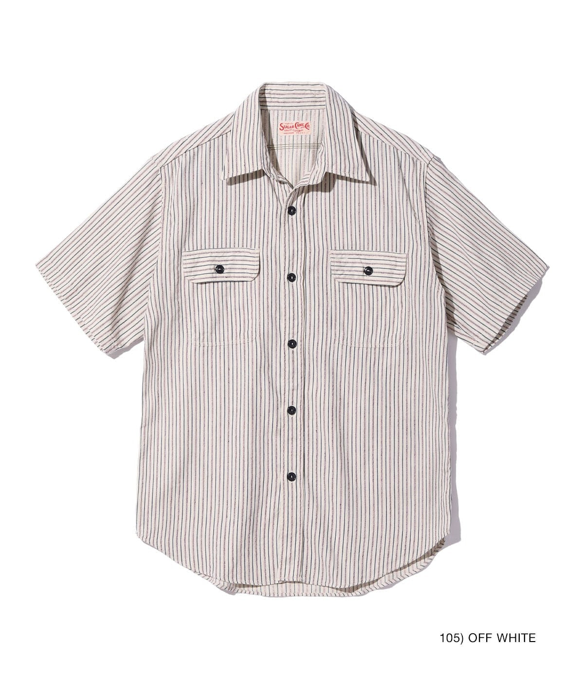 SC39306 DOBBY STRIPE WORK SHIRT (SHORT SLEEVE) - OFF WHITE