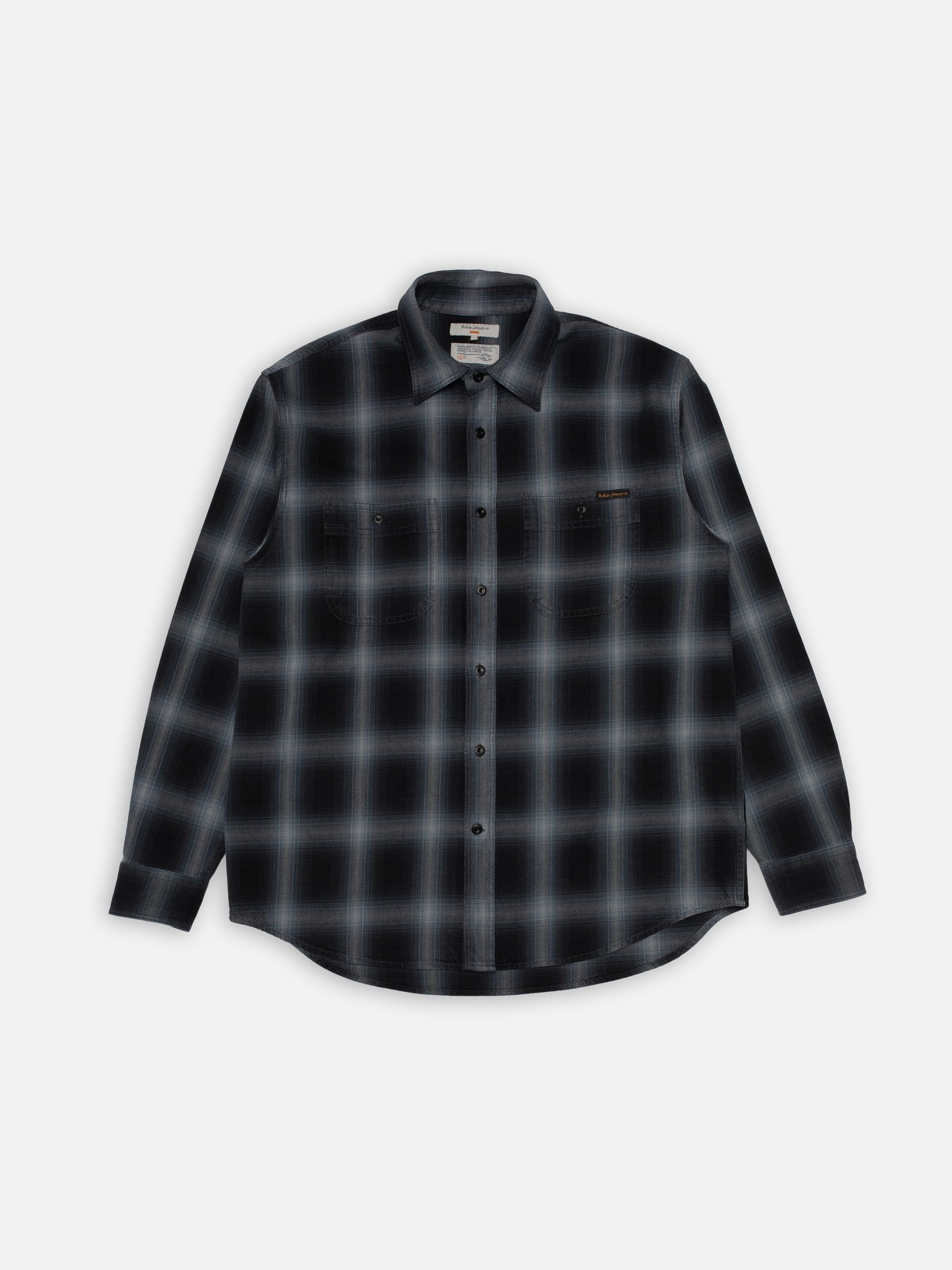 Julian Worker Shadow Check Shirt - Black