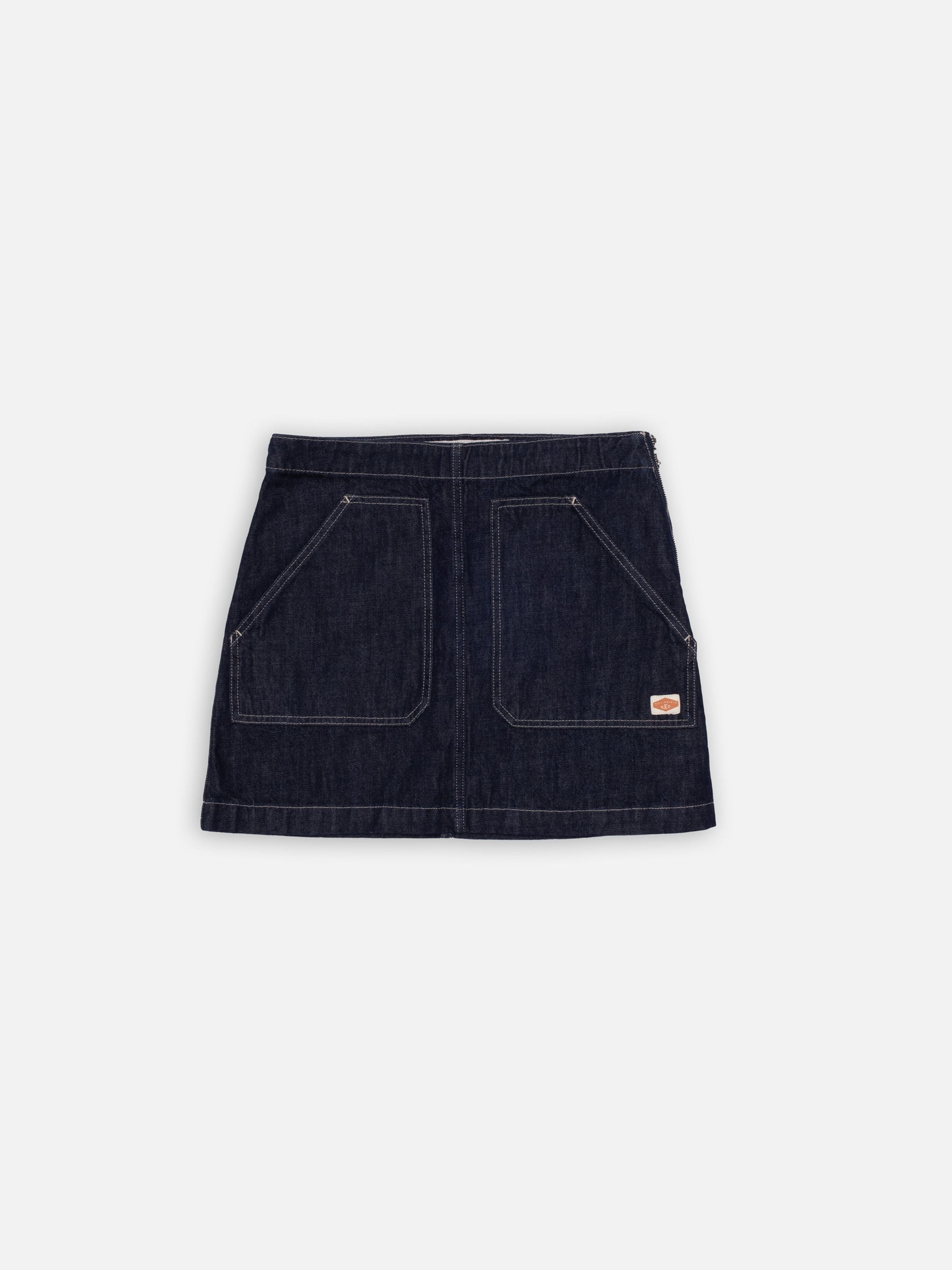 Elvy Workwear Denim Skirt - Dark Blue