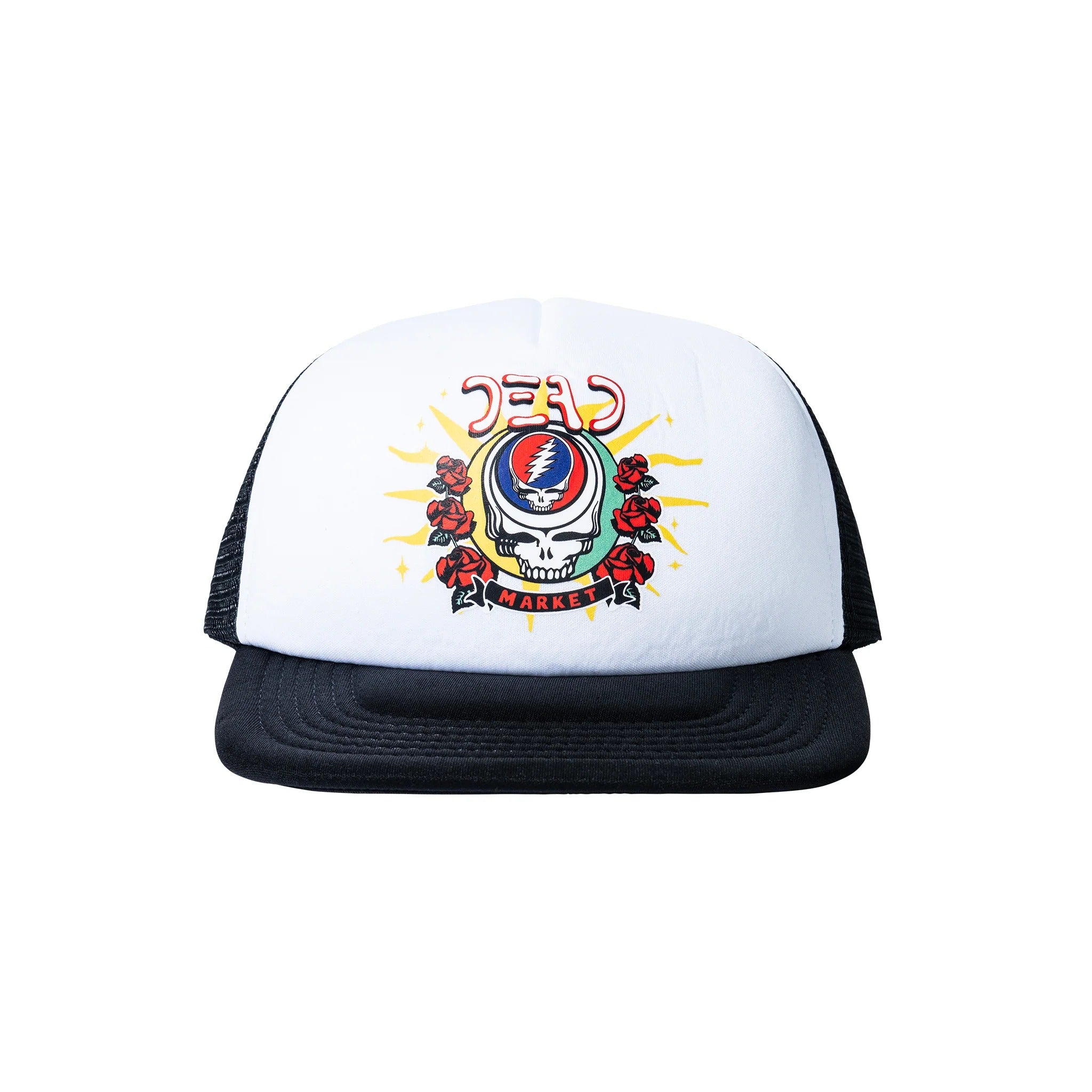 GRATEFUL DEAD SOLAR FLARE TRUCKER HAT - BLACK
