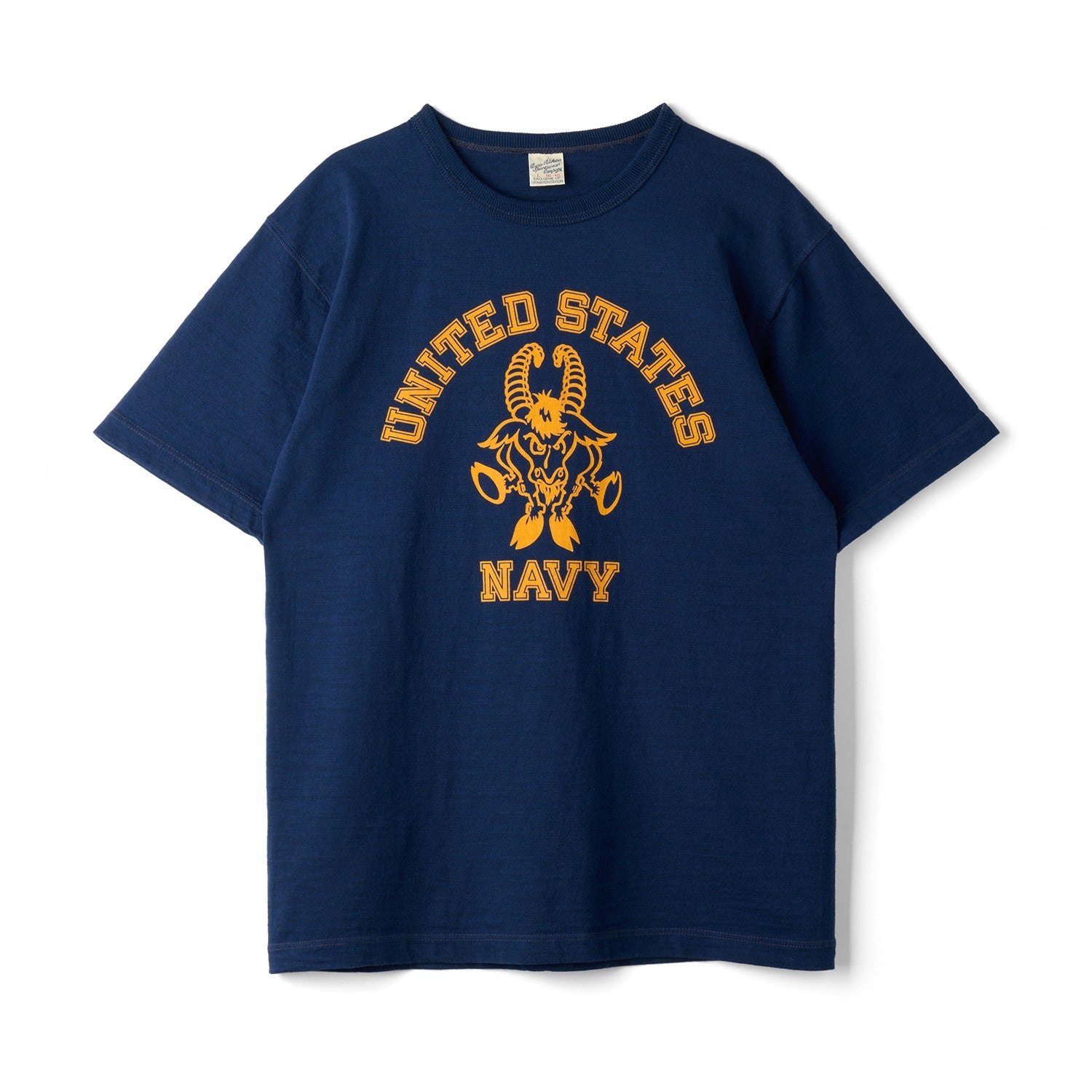 BR79566 SLUB YARN T-SHIRT "UNITED STATES NAVY" - NAVY