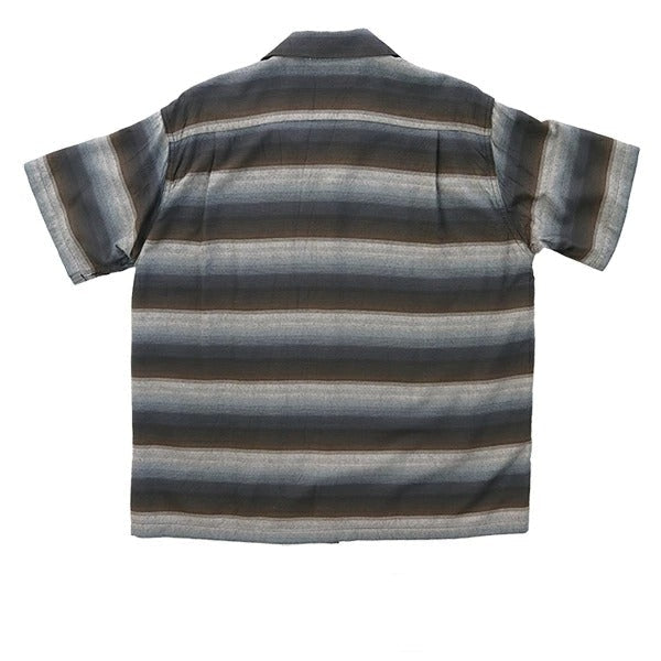 SC39521 RAYON BORDER OPEN SHIRTS (SHORT SLEEVE) - BLACK