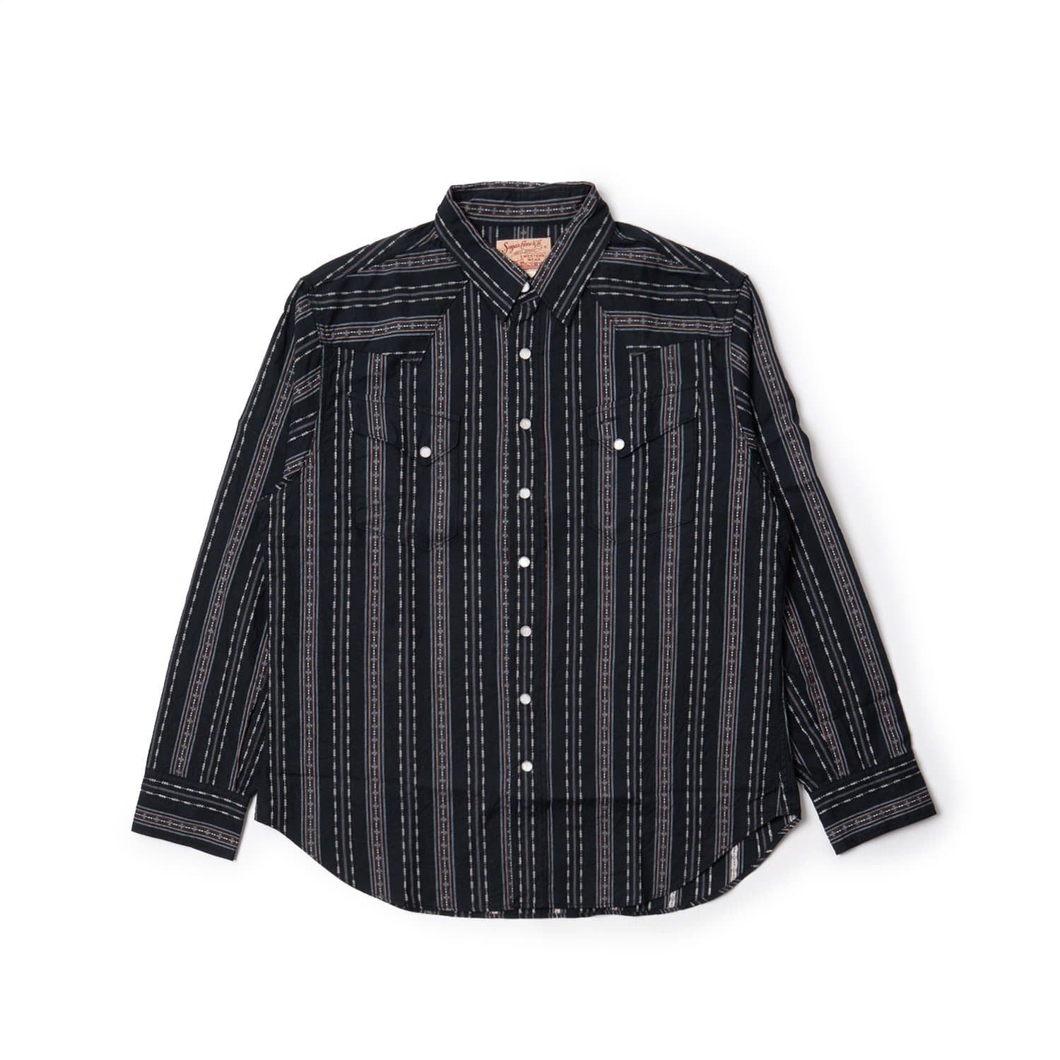SC29462 NATIVE AMERICAN DOBBY STRIPE L/S WORK SHIRT - BLACK