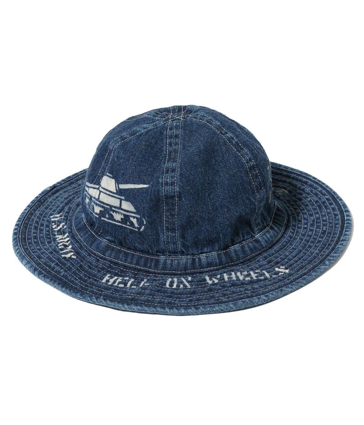 BR02850 HAT WORKING, DENIM VINTAGE WASHED STENCIL - INDIGO