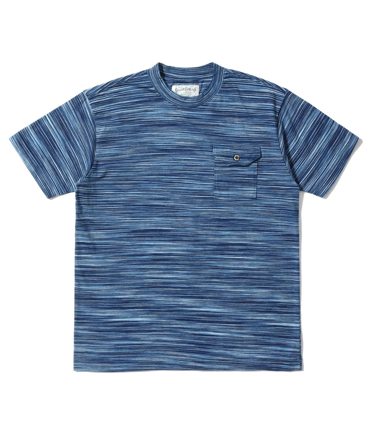 SC79534 FICTION ROMANCE INDIGO BORDER POCKET T-SHIRT - NAVY