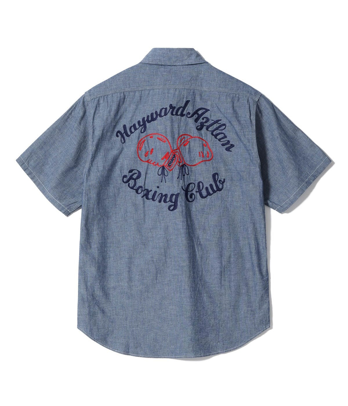 SC39527 CHAMBRAY WORK SHIRT WITH CHAIN ??EMBROIDERED - BLUE