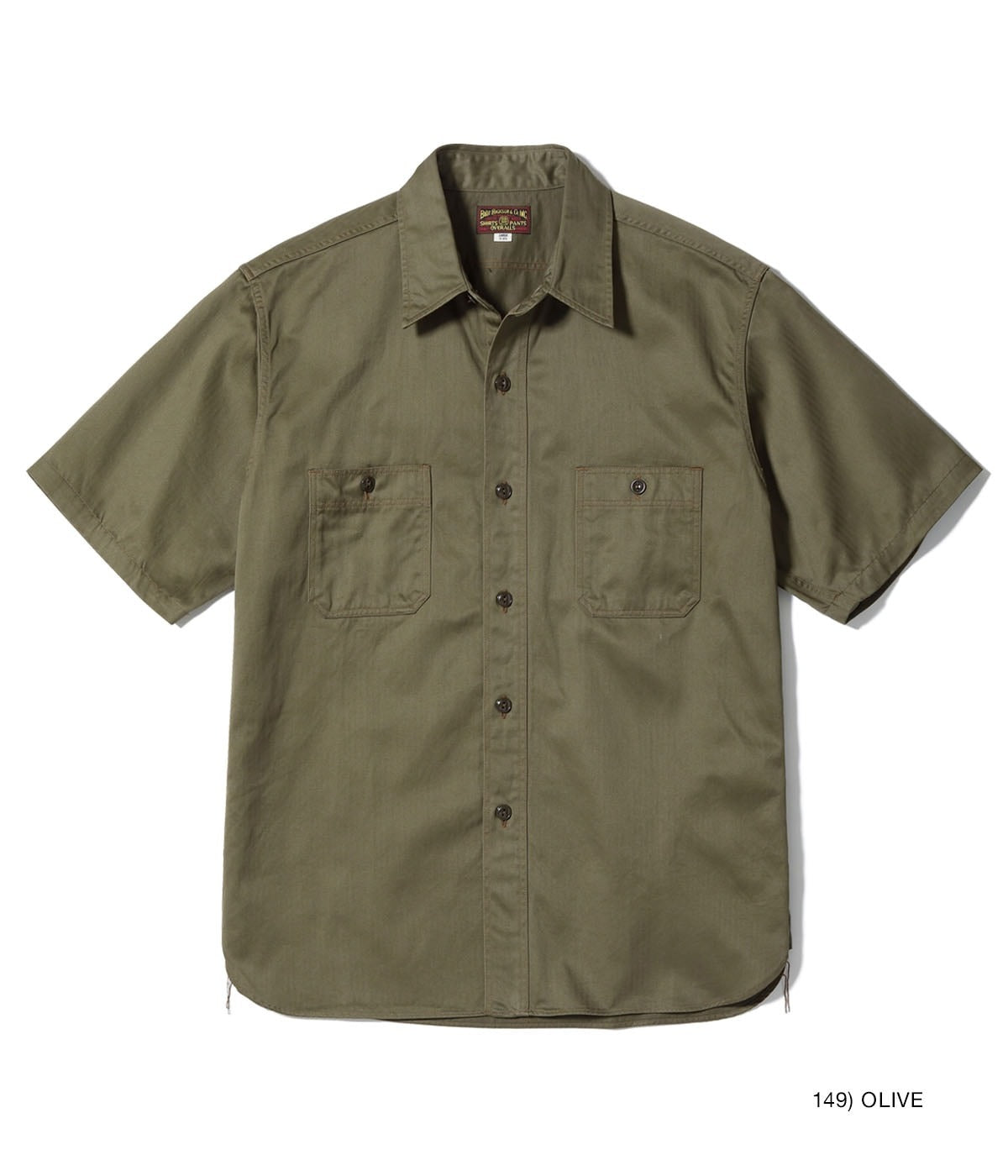 BR39530 HERRINGBONE WORK SHIRT (SHORT SLEEVE) - OLIVE
