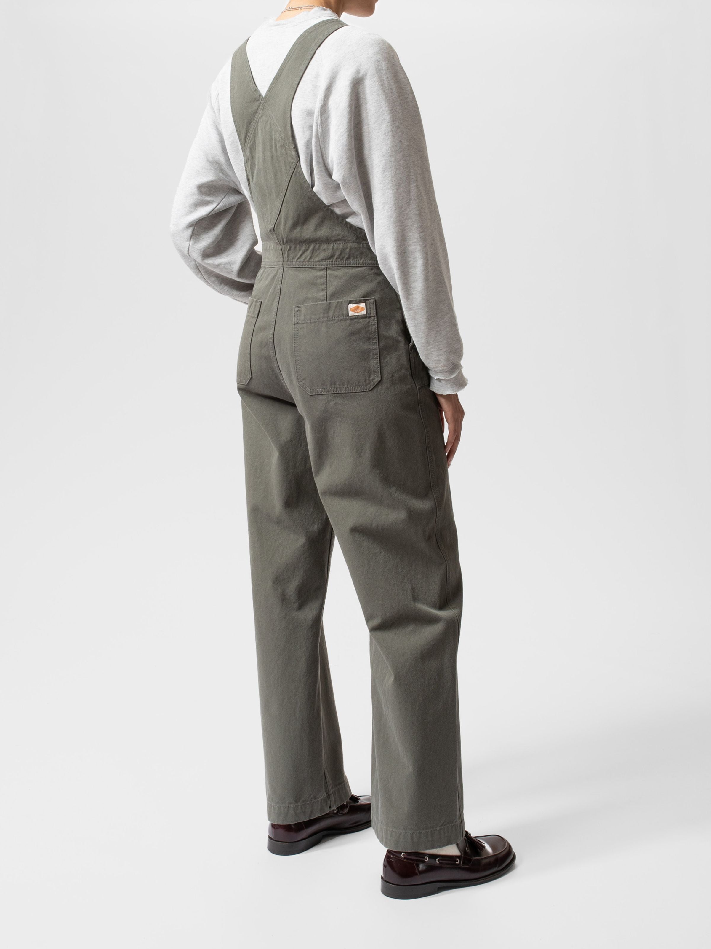Klara Duck Canvas Dungarees - Green