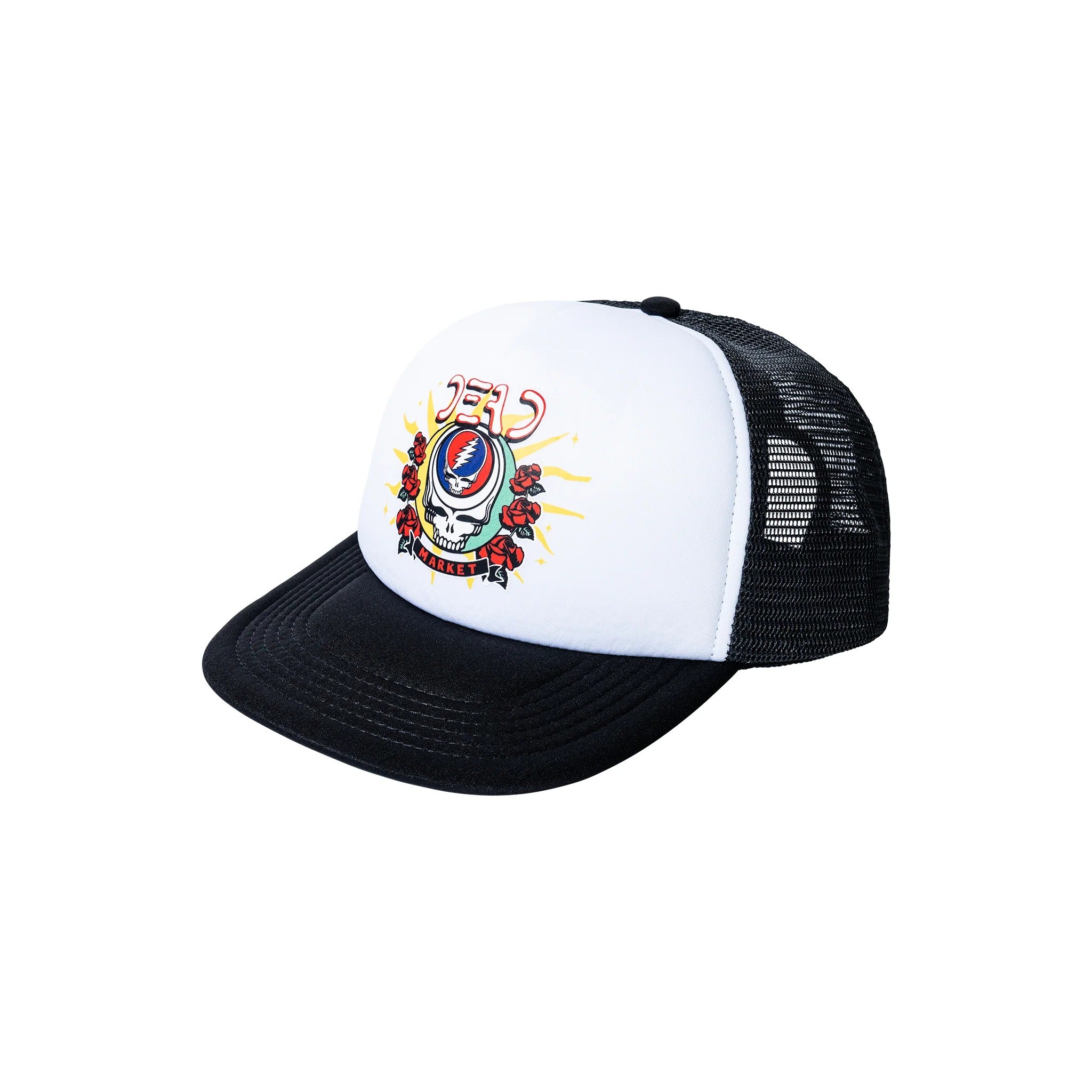 GRATEFUL DEAD SOLAR FLARE TRUCKER HAT - BLACK