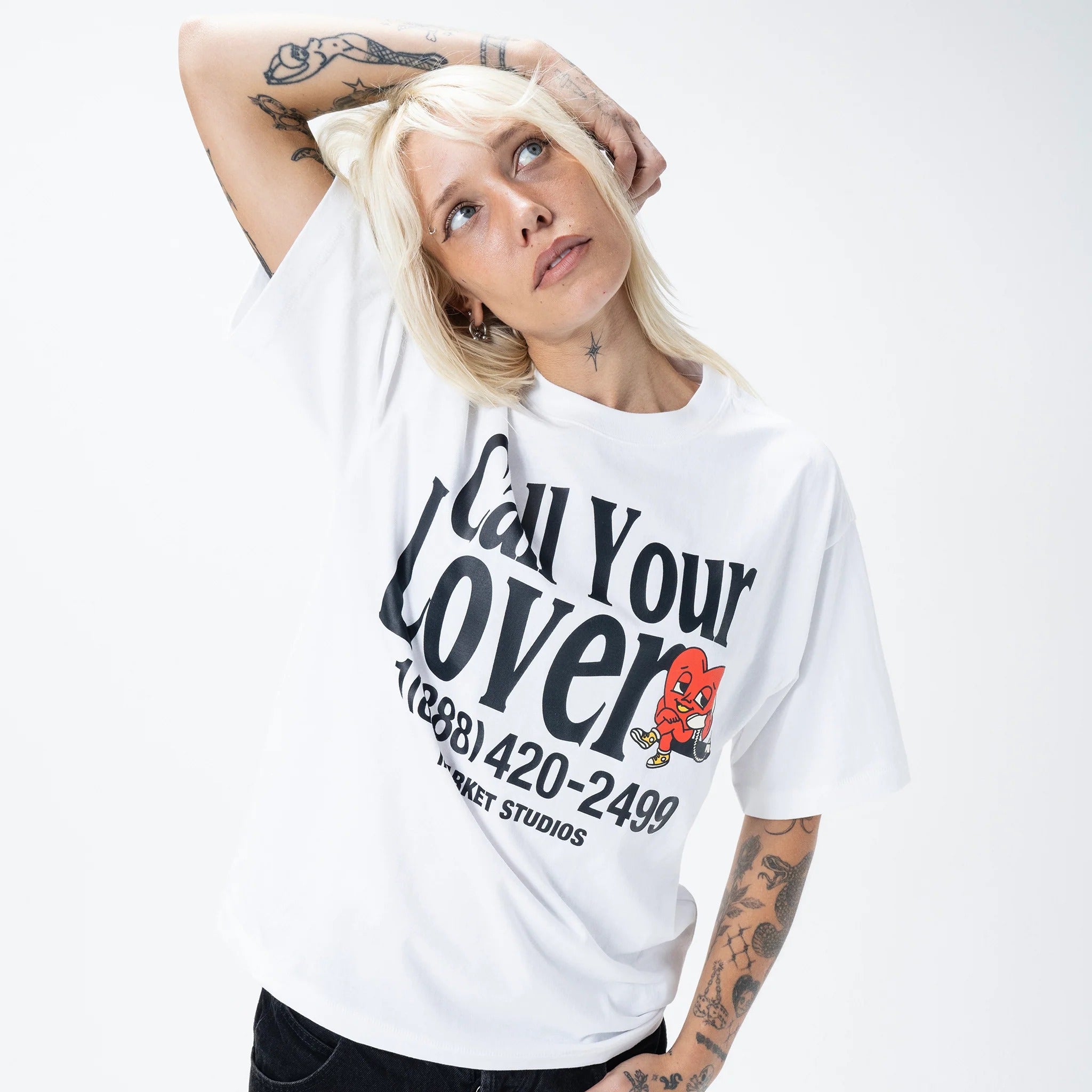 CALL YOUR LOVER T-SHIRT - WHITE