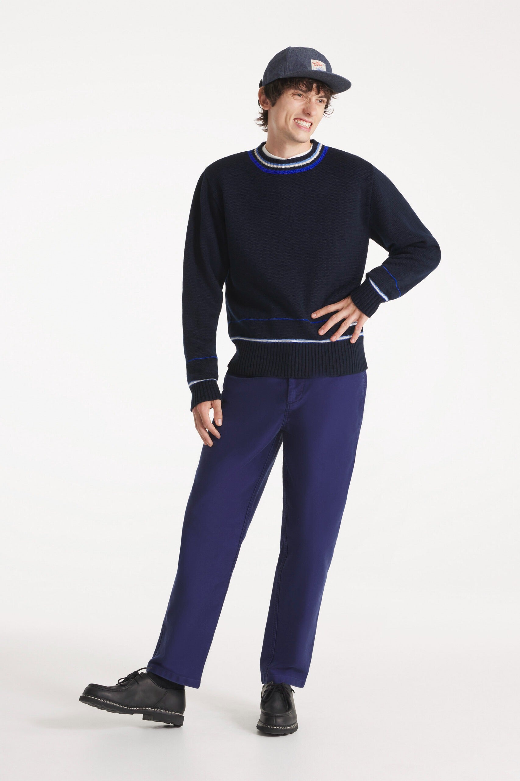 Perig – Wide leg work pants - BLUE