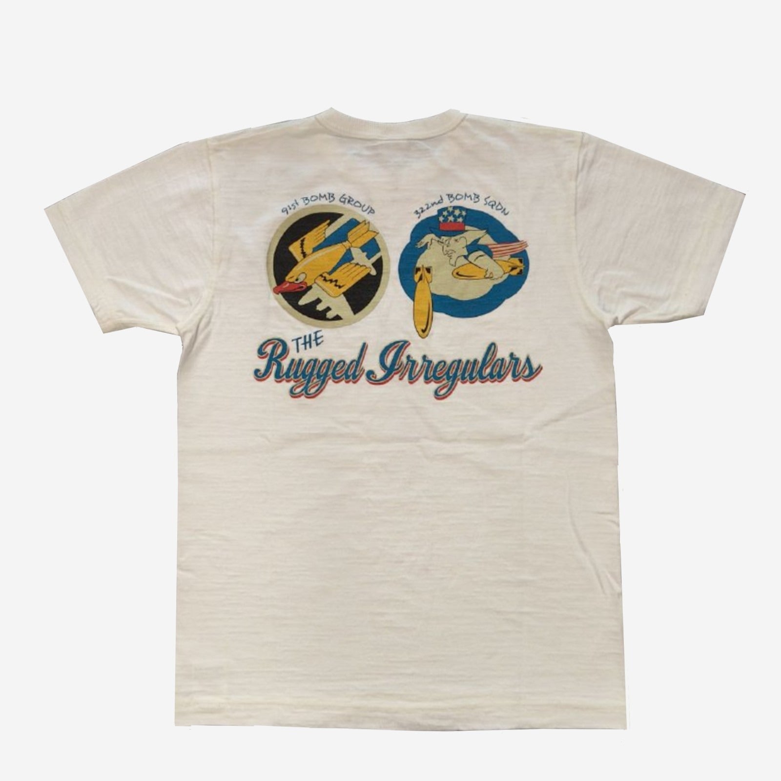 BR79563 SLUB YARN T-SHIRT 322nd BOMB SQ - WHITE