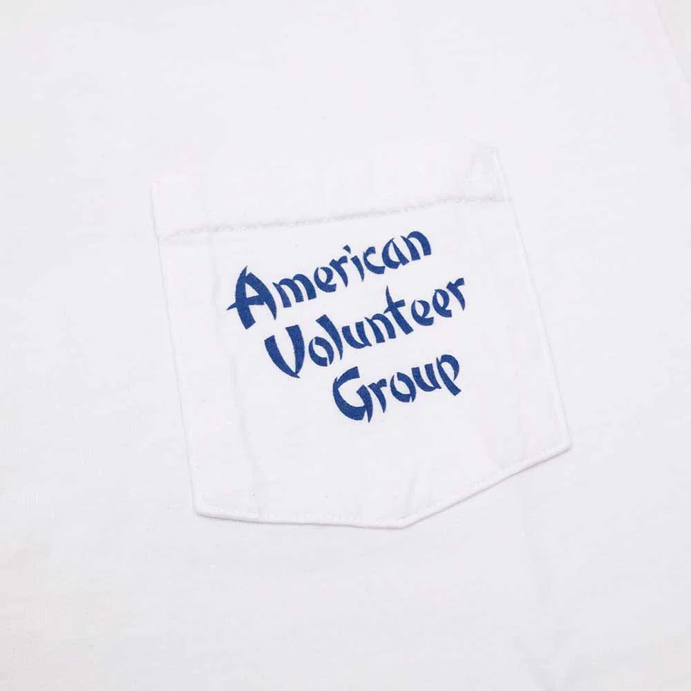 BR79581 S/S POCKET T-SHIRT 3rd SQ AMERICAN VOLUNTEER GROUP - WHITE