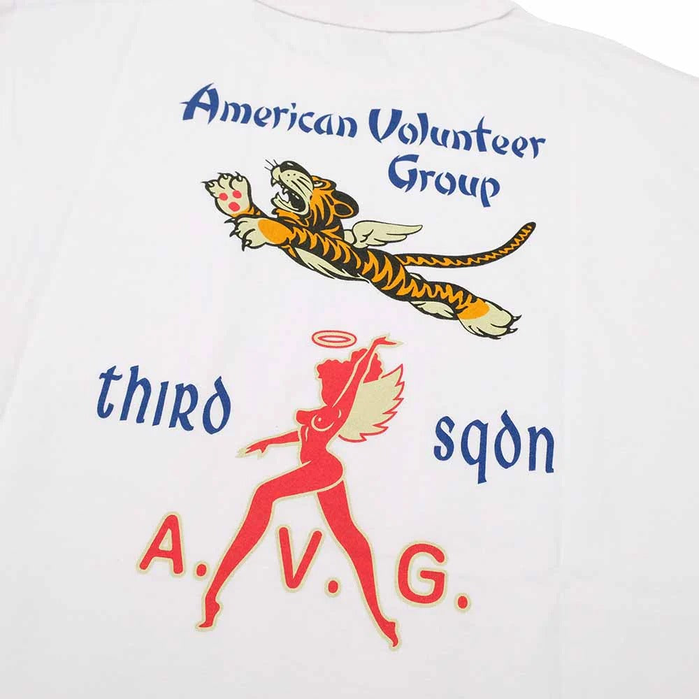BR79581 S/S POCKET T-SHIRT 3rd SQ AMERICAN VOLUNTEER GROUP - WHITE