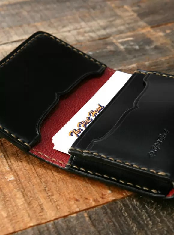 FN-C4C4-3 CORDOVAN CARD CASE - BLACK