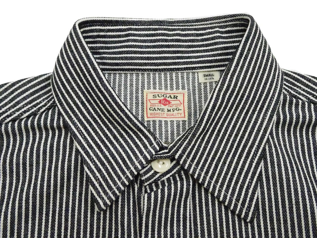 SC37944 HICKORY STRIPE S/S WORK SHIRT - BLACK