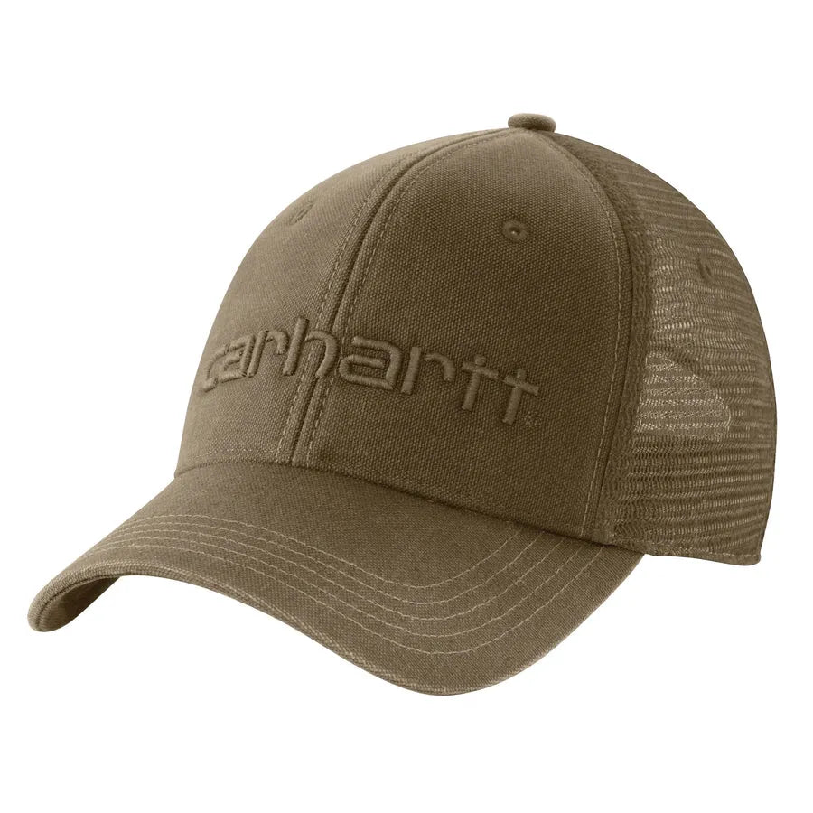 CANVAS MESH-BACK LOGO GRAPHIC CAP - LIGHT BROWN