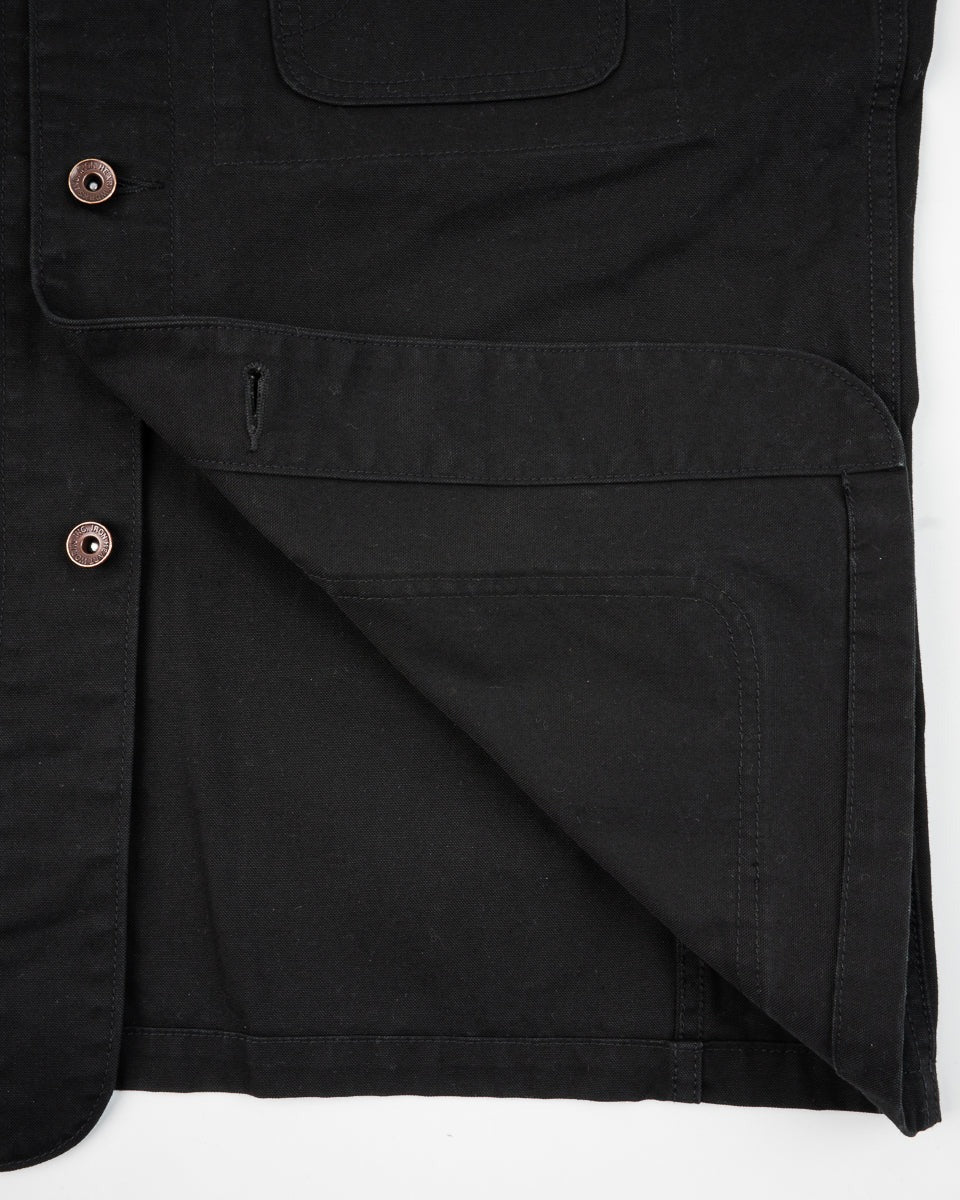 IHJ-148-BLK 10OZ KURASHIKIZOME® ORGANIC COTTON DUCK CHORE JACKET - BLACK