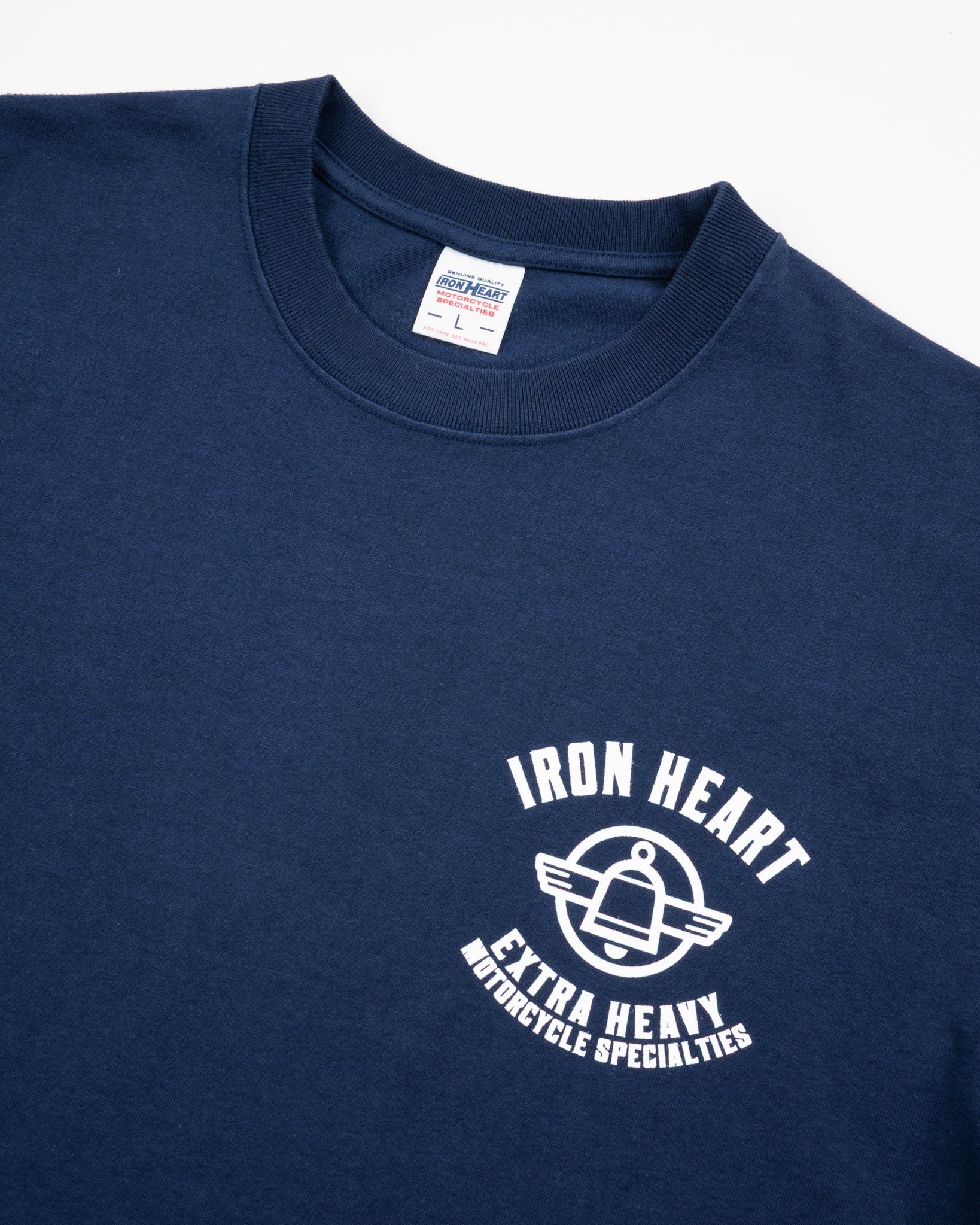 IHT-2503 7.5oz Printed Loopwheel Crew Neck T-Shirt - NAVY