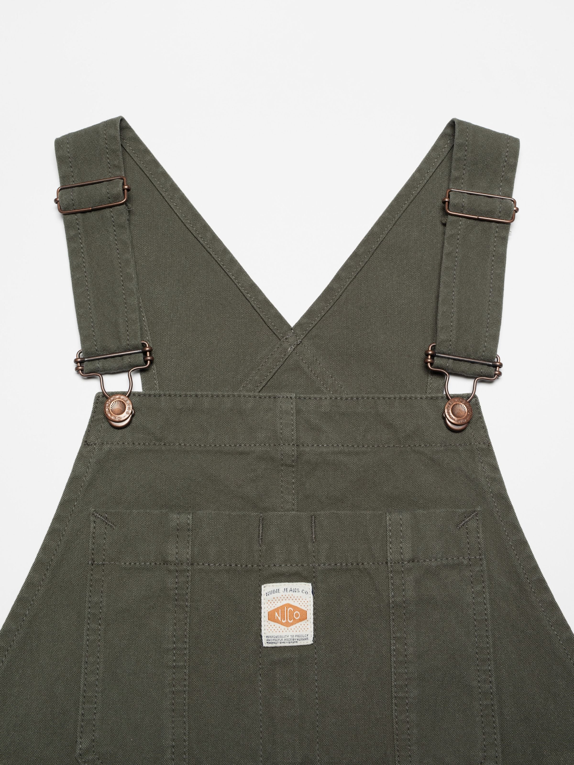 Klara Duck Canvas Dungarees - Green